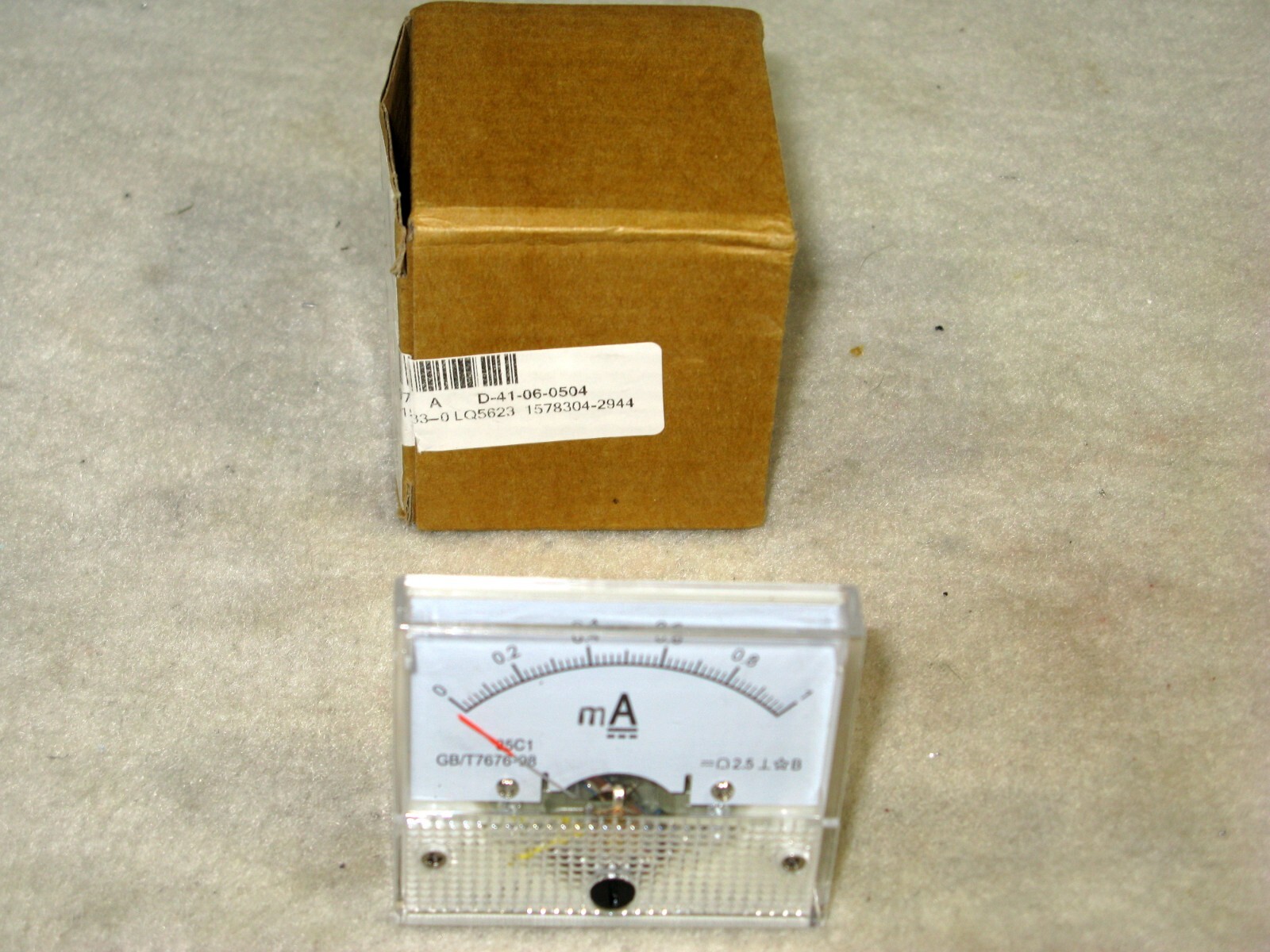 CHFJ 85C1 DC 0-1 mA Rectangular Analog Panel Meter, Class 2.5, NEW Tested