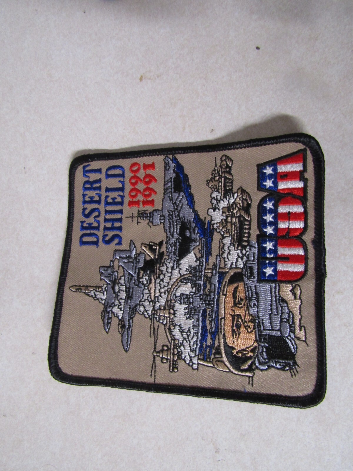 MILITARY PATCH SEW ON OLDER DESERT STORM 1991 USA 4 1/2 INCHES