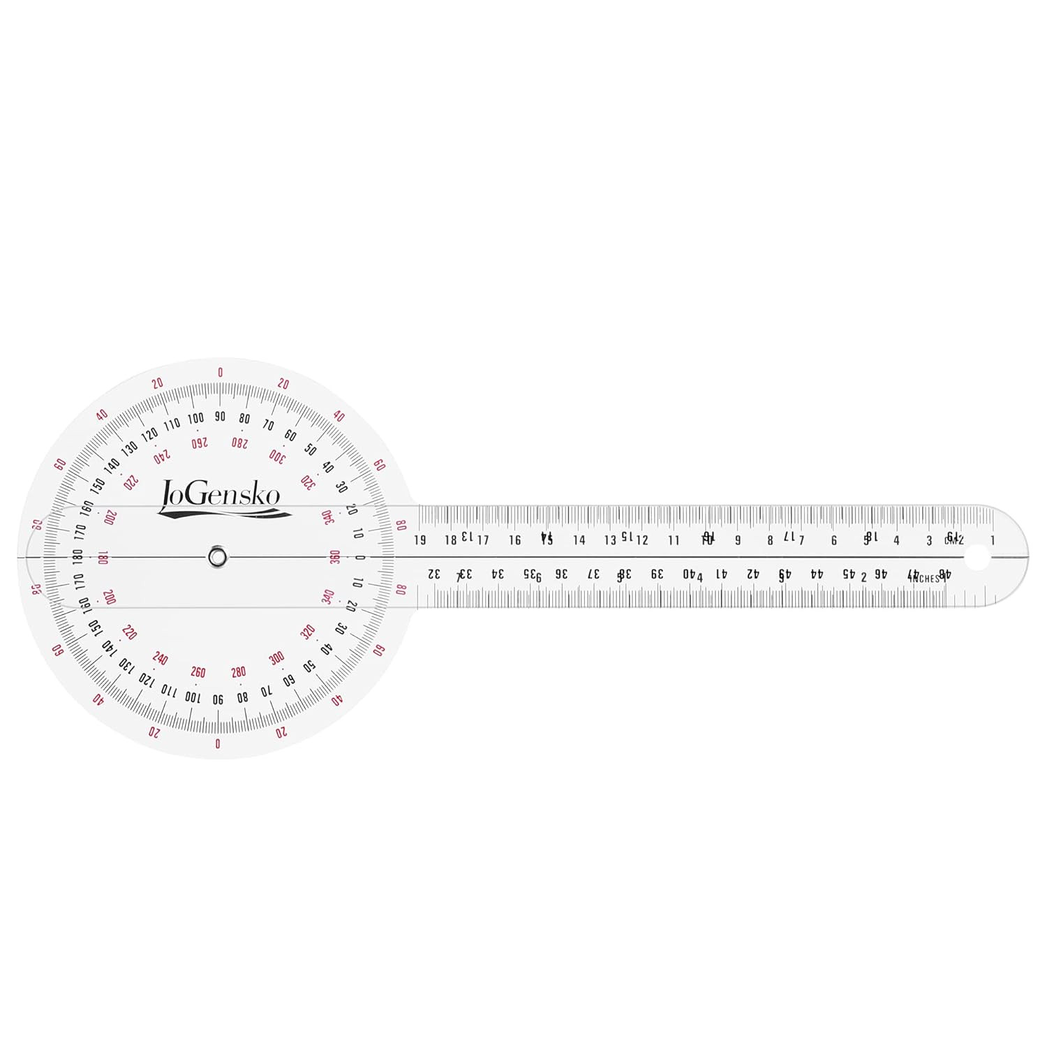 12 Inch Goniometer for Orthopaedic Use, 360 Degree Large Size Plastic Goniome...