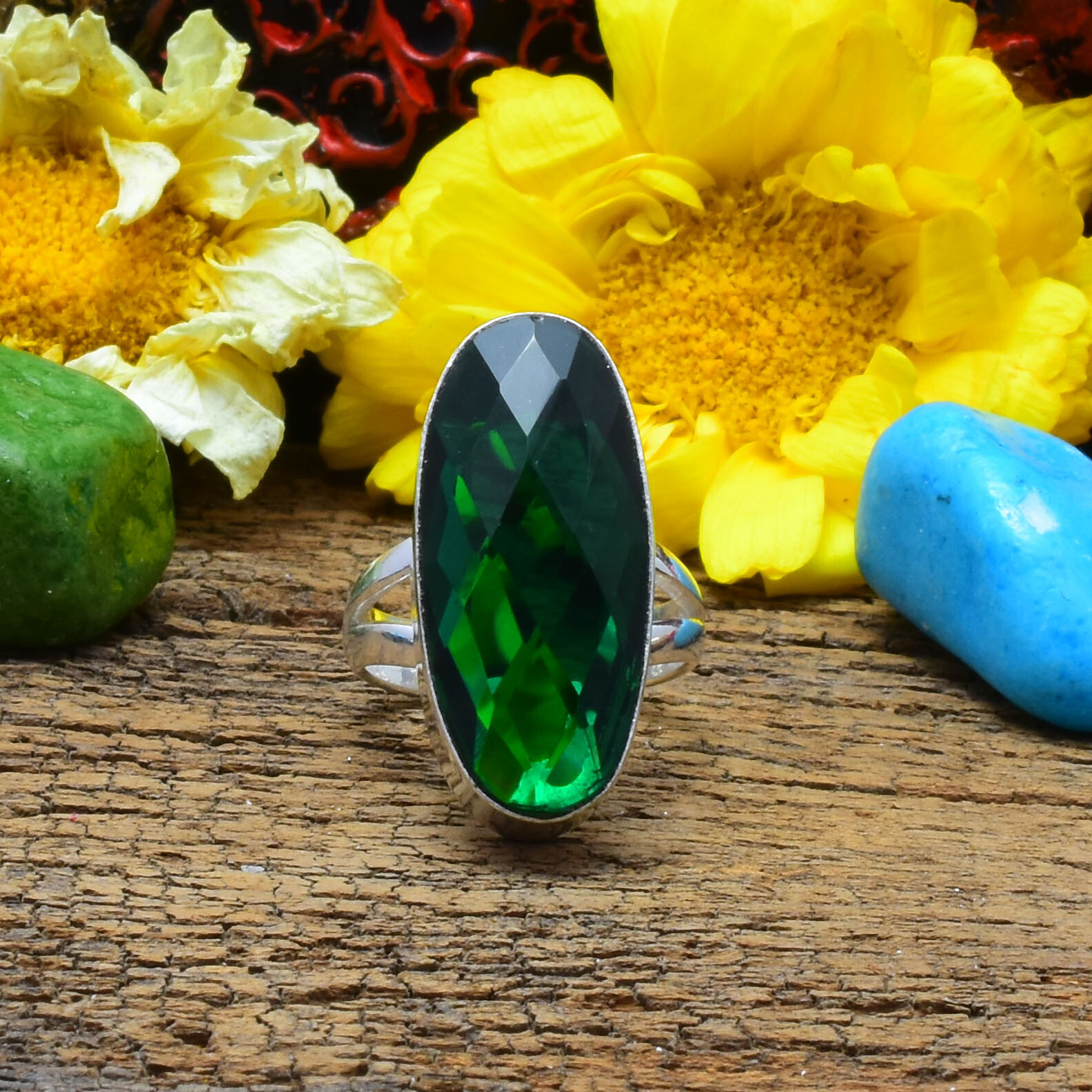Valentine's Day Diopside Gemstone 925 Sterling Silver Handmade Ring All Size