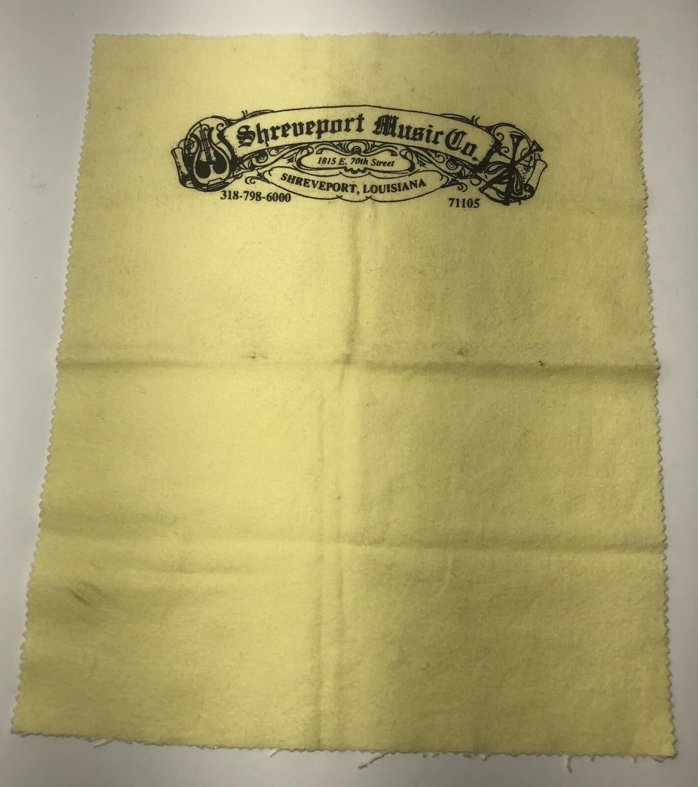 Shreveport Music Company Instrument Polishing Cloth Yellow Louisiana