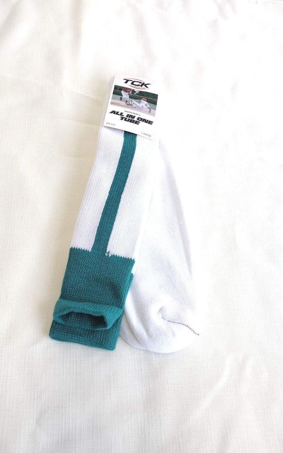 TCK Baseball All in One Tube Socks Teal - Large AT10