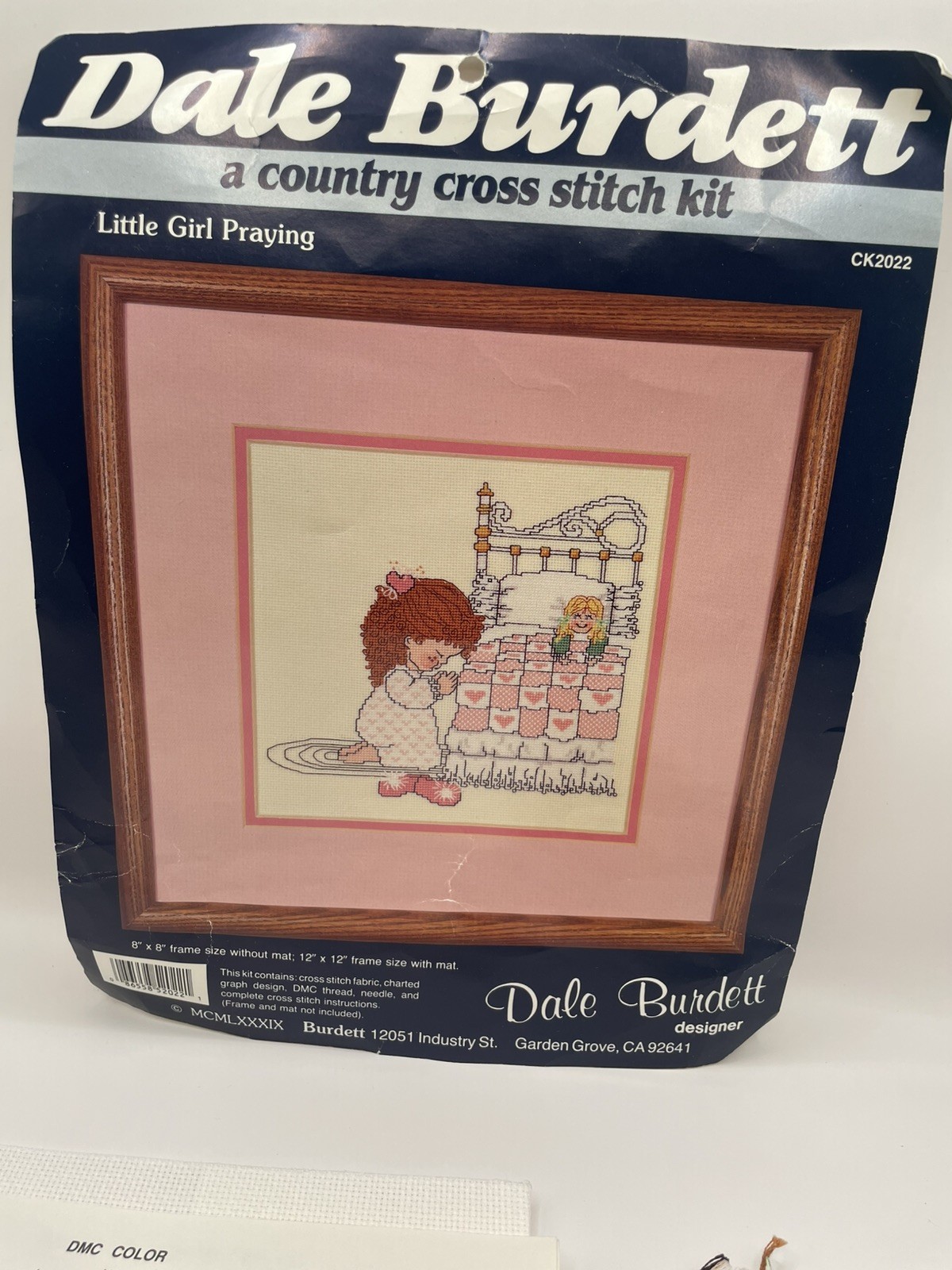 Dale Burdett A Country Counted Cross Stitch Kit  Little Girl Praying open pack