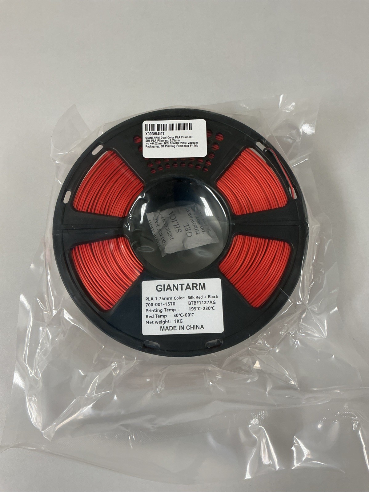 GIANTARM Dual Color 3D Printing PLA Filament 1.75mm +/-0.02mm 2.2lb Spool G36
