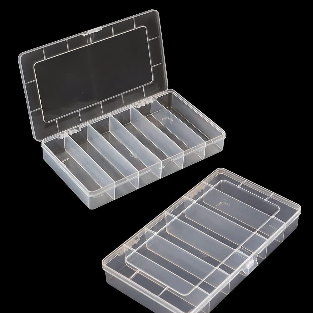 2 Pack 6 Grids Tackle Box Organizer Mascara Brushes Container Fishing Tackle Tra