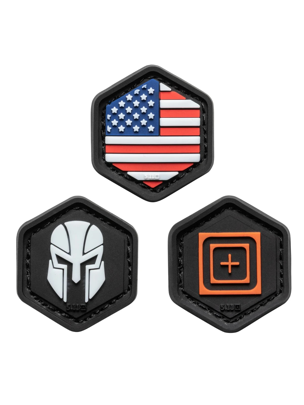 5.11 Tactical Hexgrid Patches Laser Cut Hook-Back PVC Patches - Style # 81723
