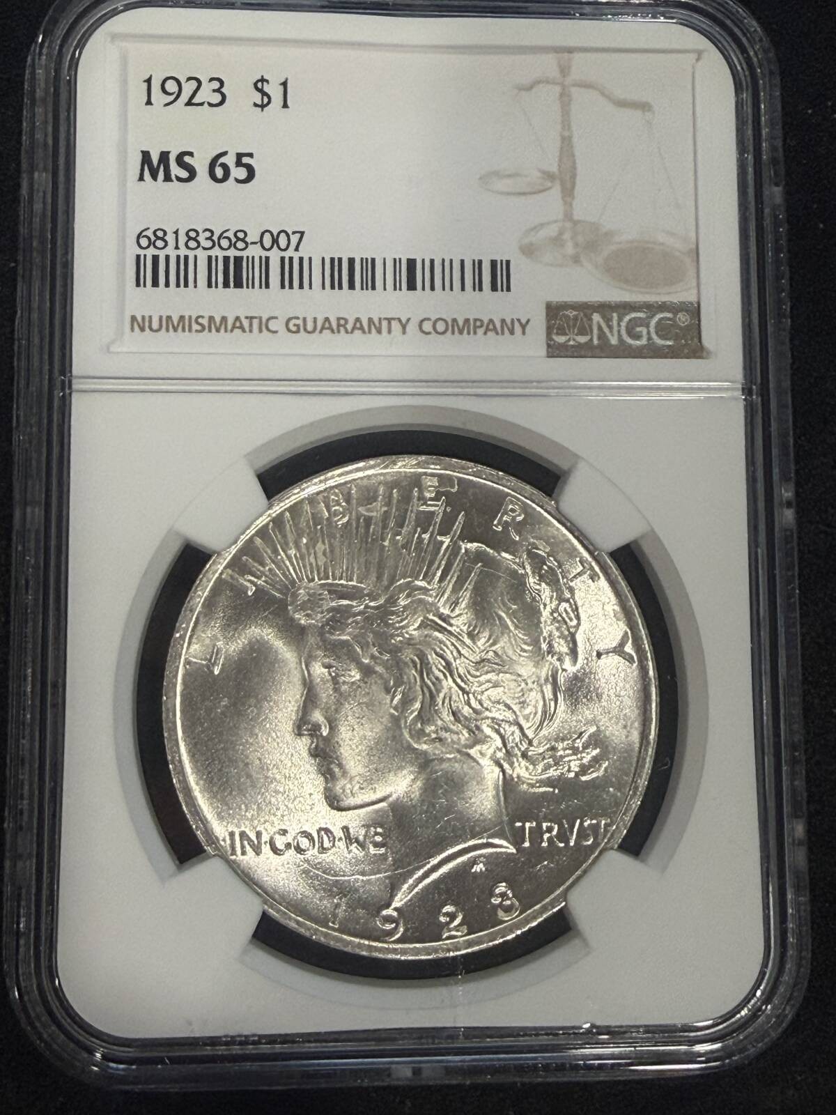 1923 Peace Silver Dollar NGC MS-65