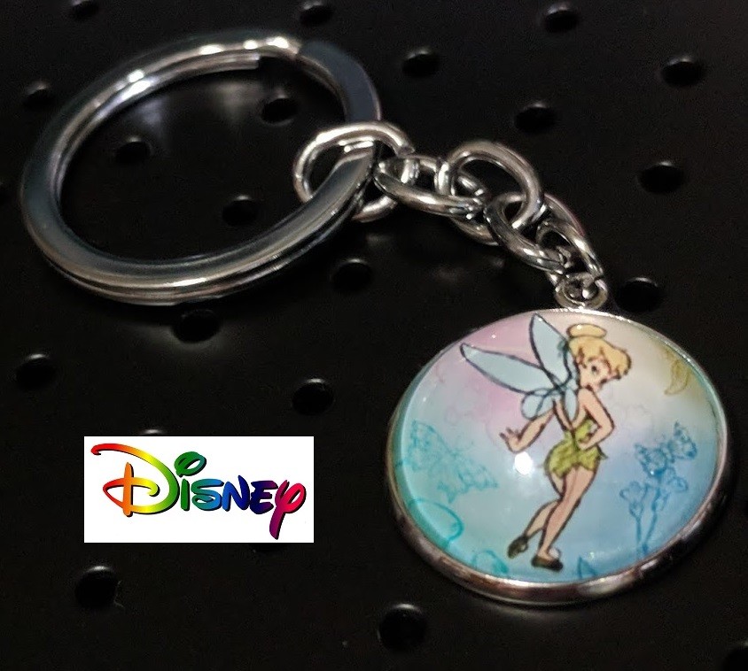 TINKERBELL DISNEY metal glass silver plated Movie Key chain cosplay US Seller