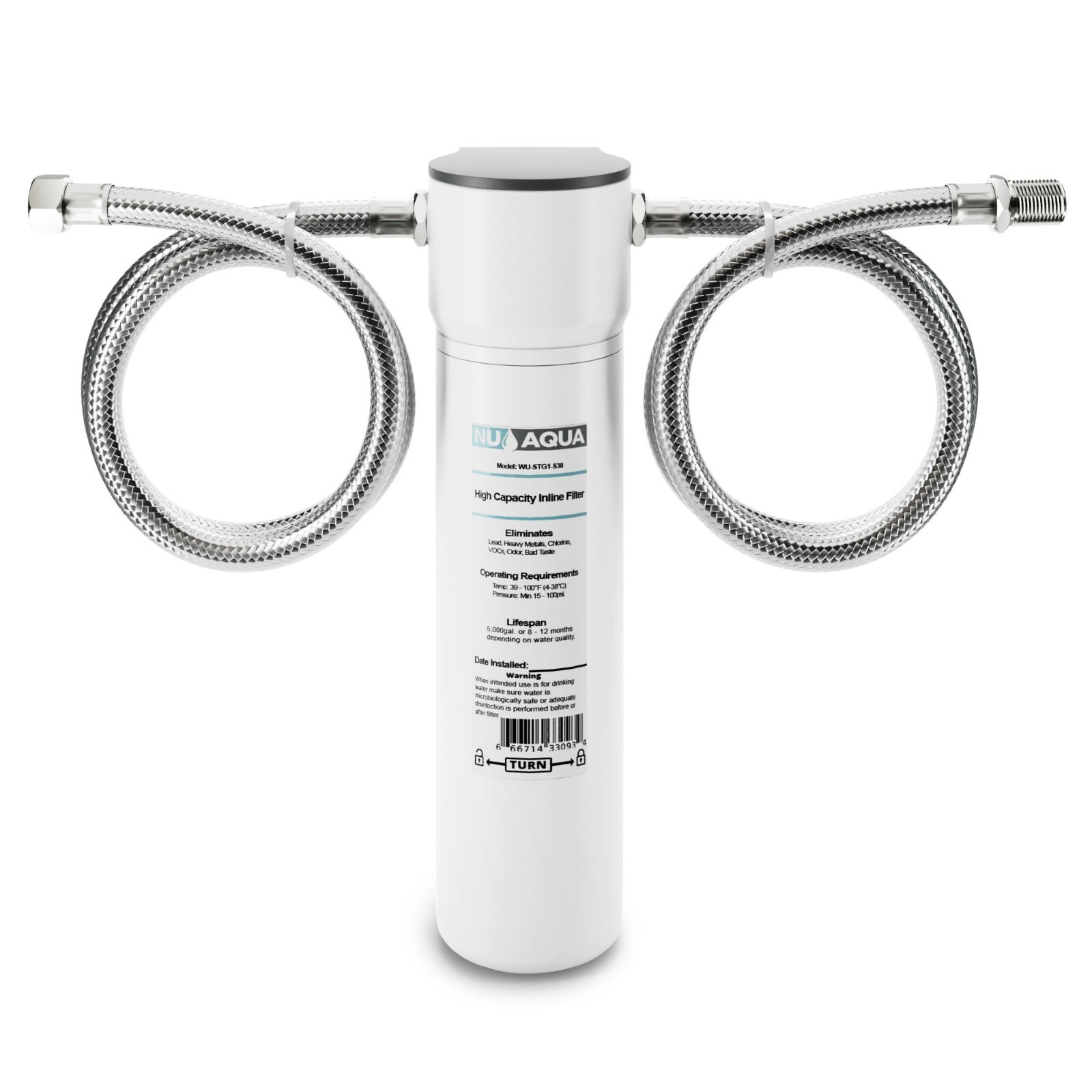 NU Aqua Undersink 3/8" Quick Change 1 Stage Filtration System
