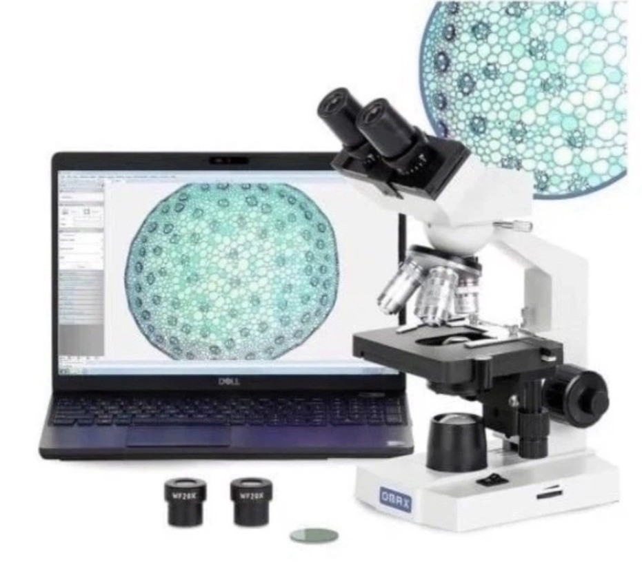 OMAX M82E 40X-2000X LED Binocular Compound Microscope + A3503S Digital camera LN