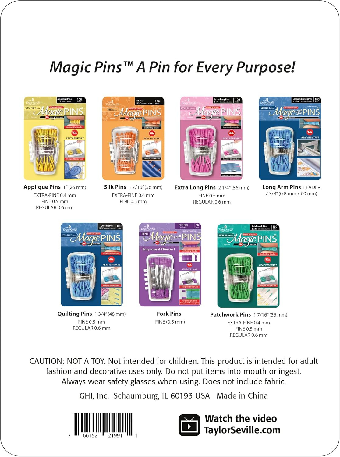 Magic Pin Flat Head 0.7Mm 100Pc