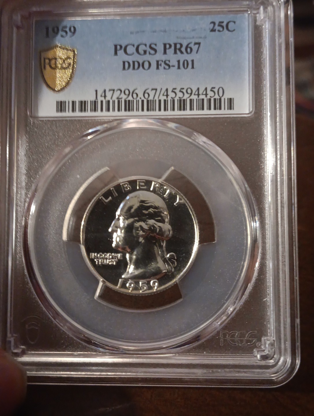 👉1959 Washington 25c DDO Variety FS-101 Proof PR67 PCGS