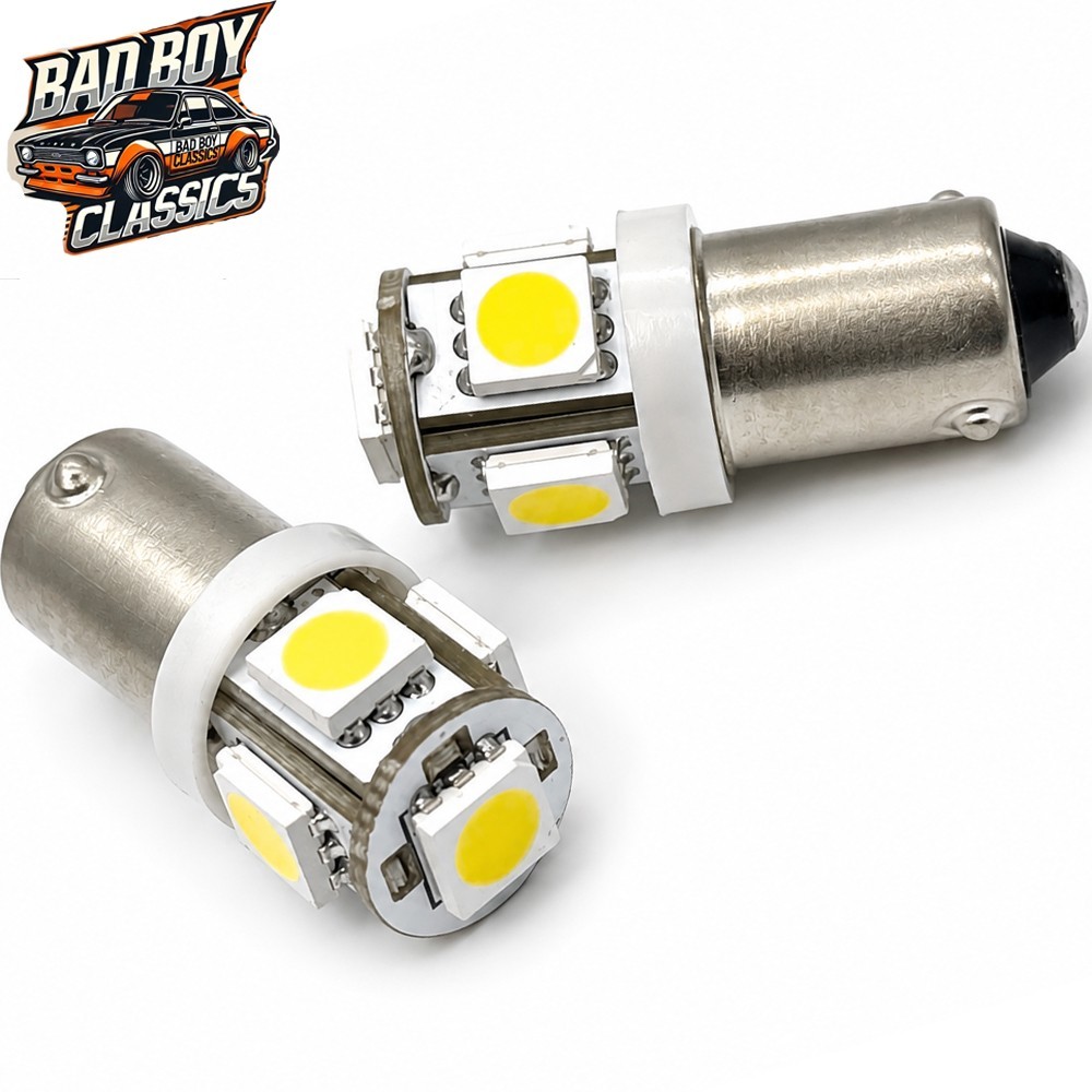 x2 12v NON POLARITY BA9S LED Intsrument Bulbs White Fits NORTON BSA TRIUMPH