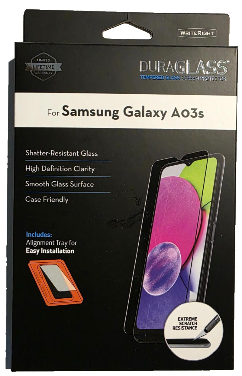 DuraGlass Tempered Glass Screen Protector Samsung Galaxy Ao3s - NEW/SEALED