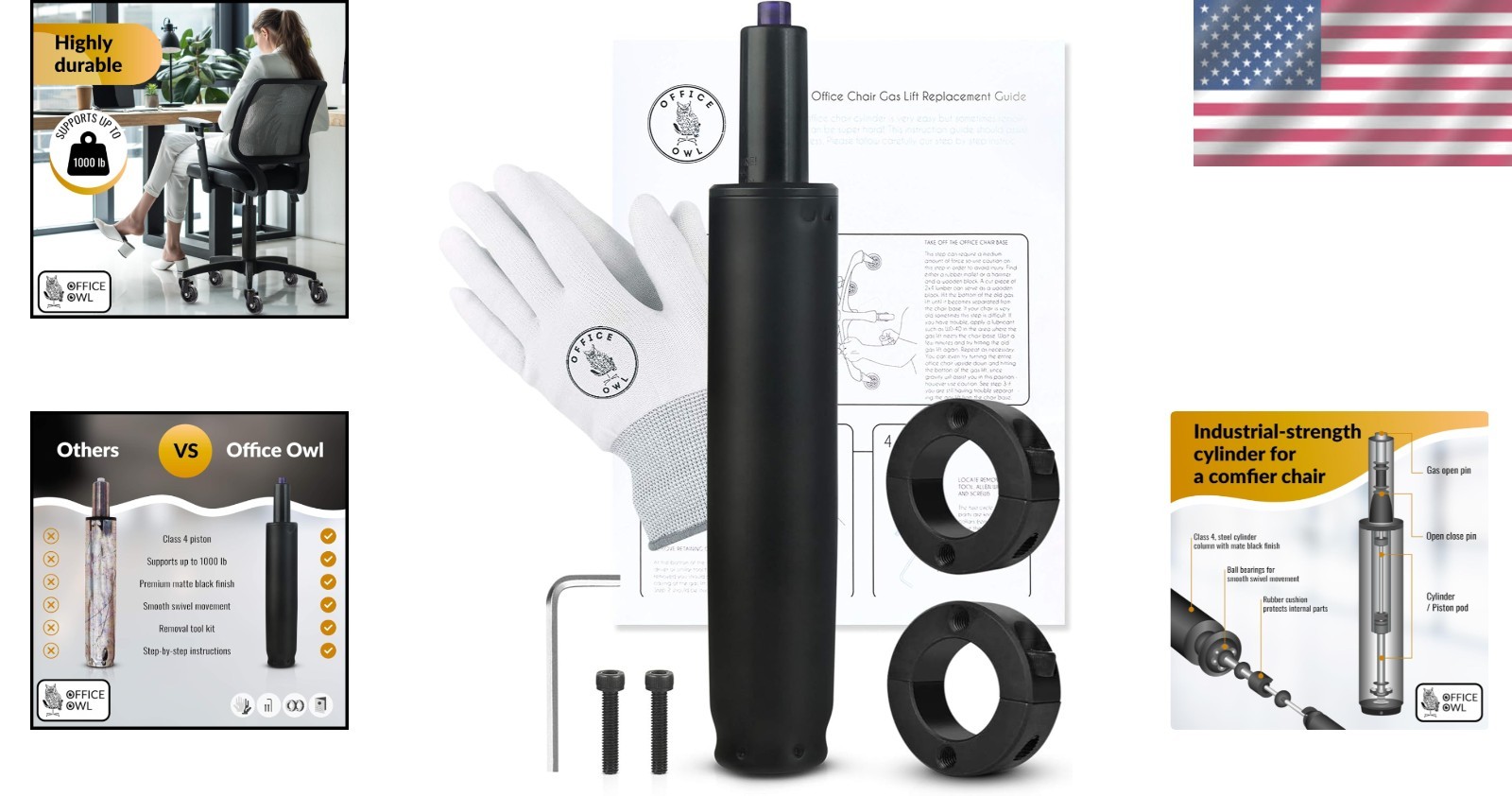 Upgrade Your Desk & Gaming Chairs: Class 4 Gas Cylinder Replacement Kit Included