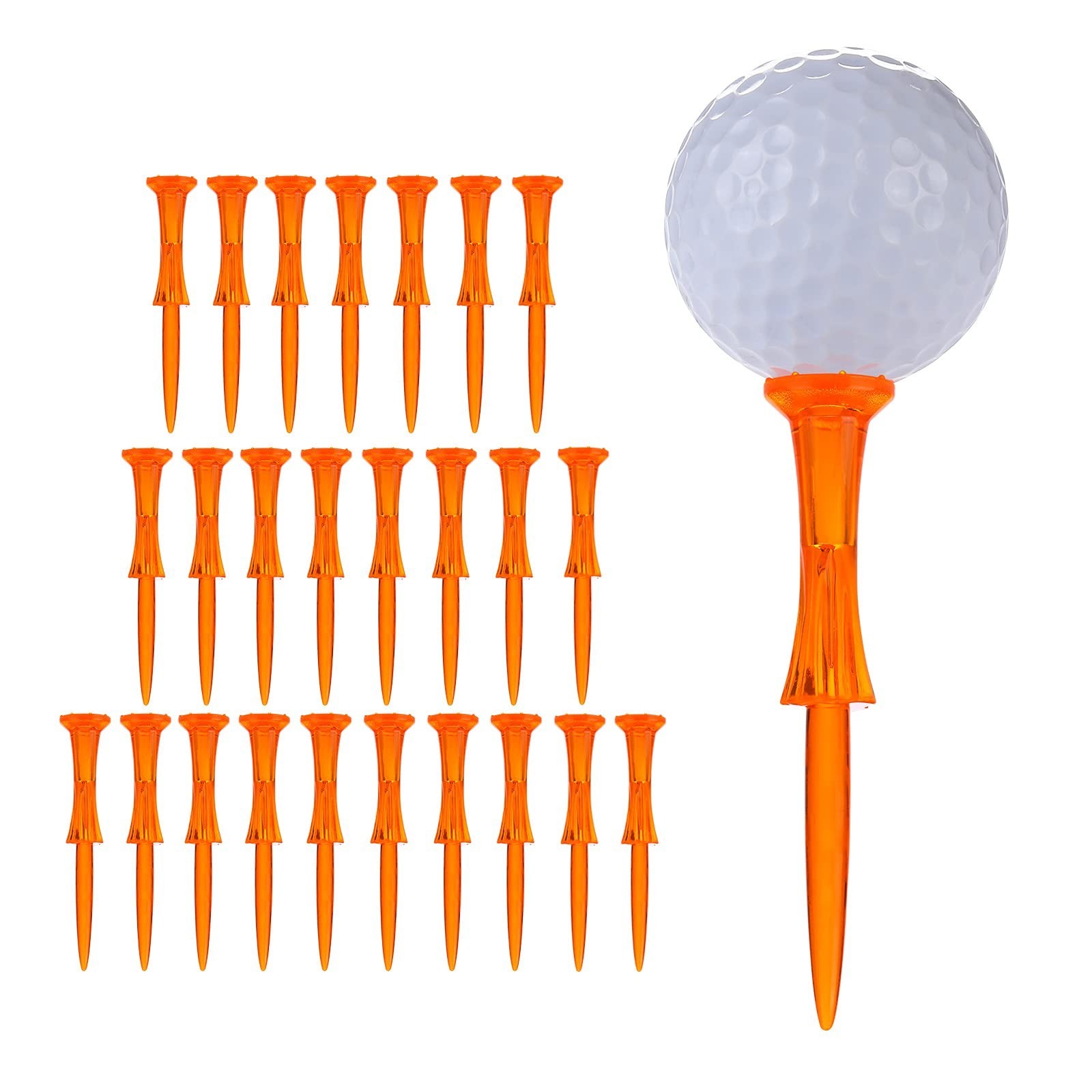 Golf Tees 3-1/4’’ 50 Count Plastic Golf Tees Reduced Friction & Side