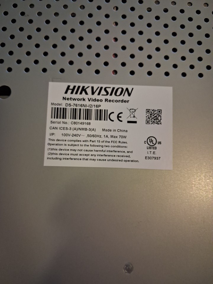 H Vision Network Video Recorder 4TB 4k 64 Cameras