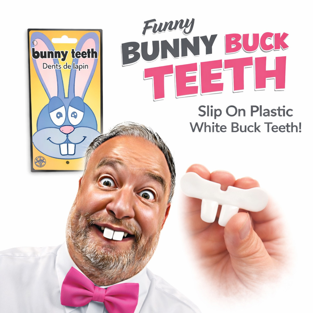 Funny BUNNY RABBIT BUCK TEETH Nerd Fake Plastic White Costume Adult Child Peter