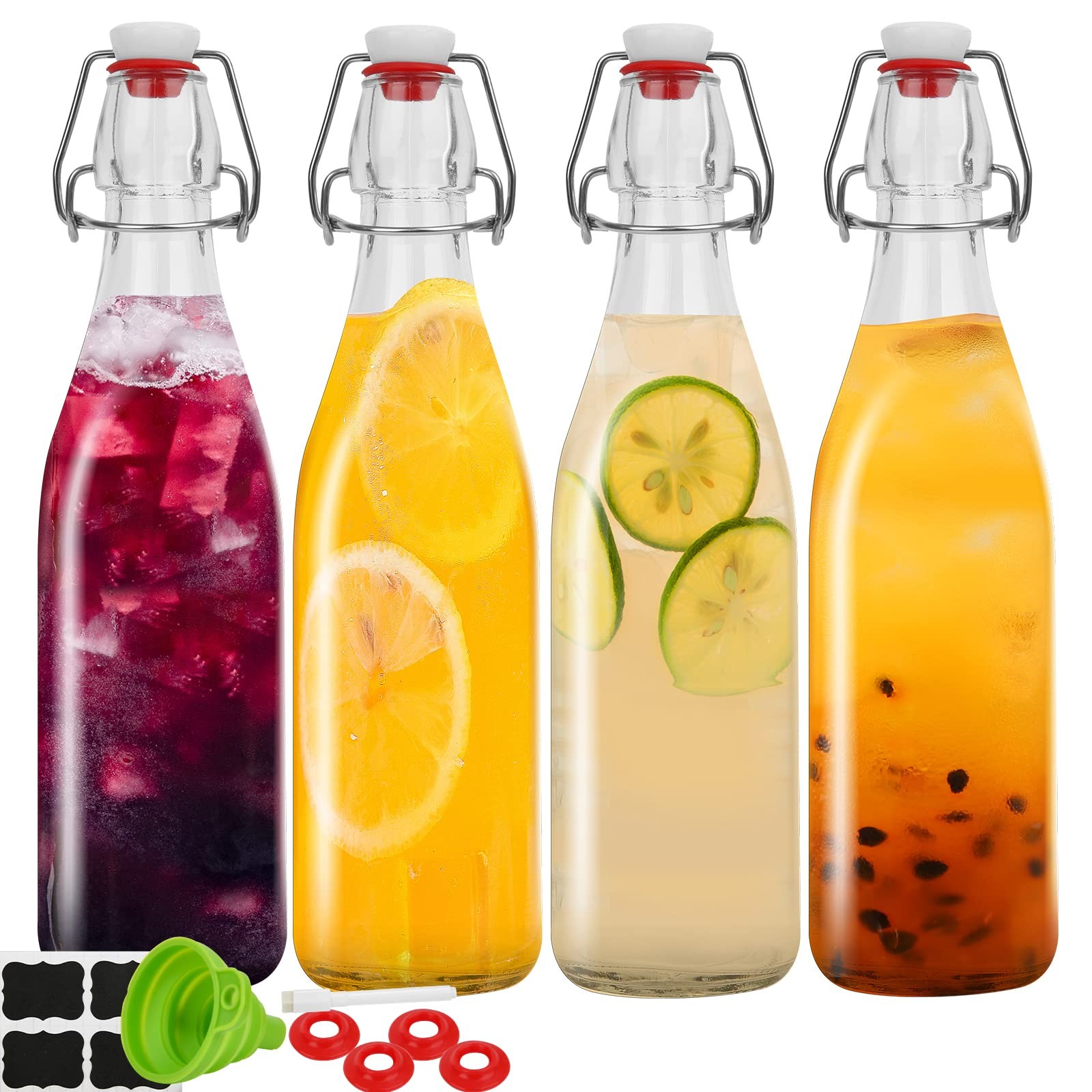 Glass Bottles With Stoppers 32oz Brewing Bottles for Kombucha Soda Juice