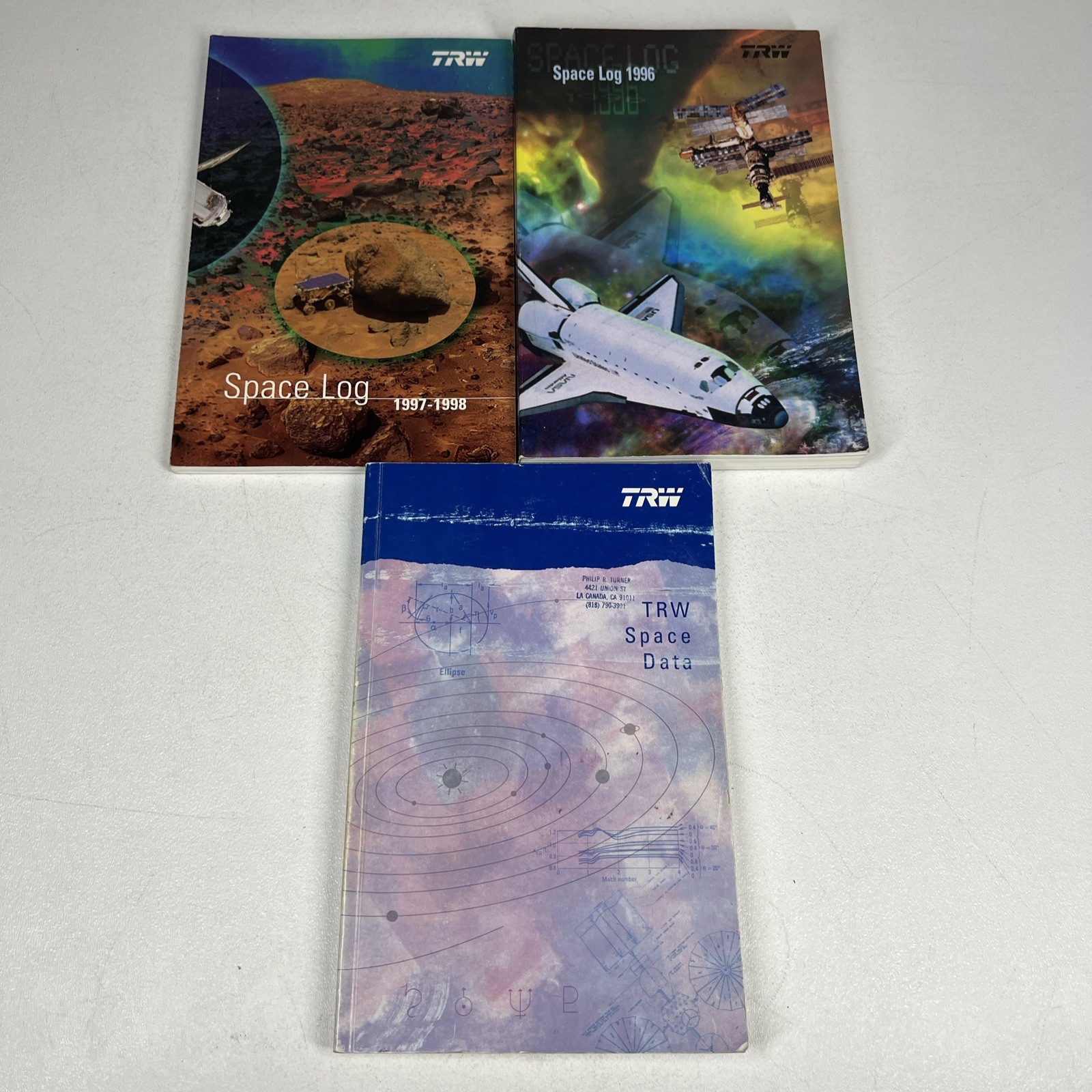 TRW Space Log Data Book LOT of 3 1990s Paperback NASA