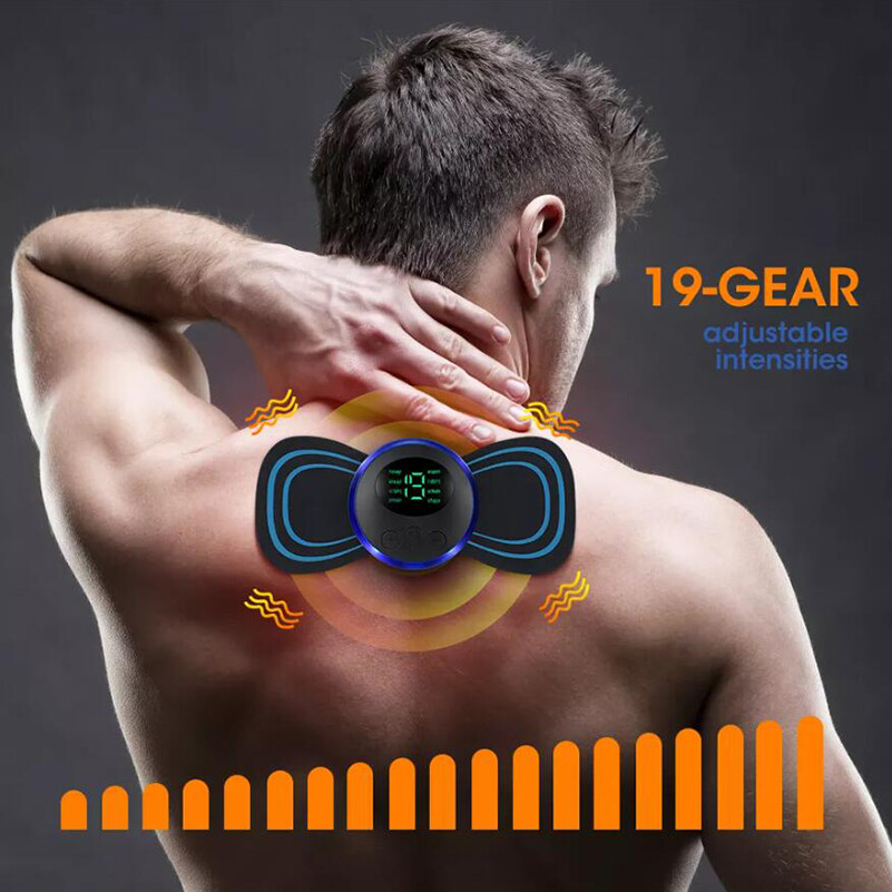 4X Portable Mini Electric Neck Back Massager Cervical Massage Remote Control US