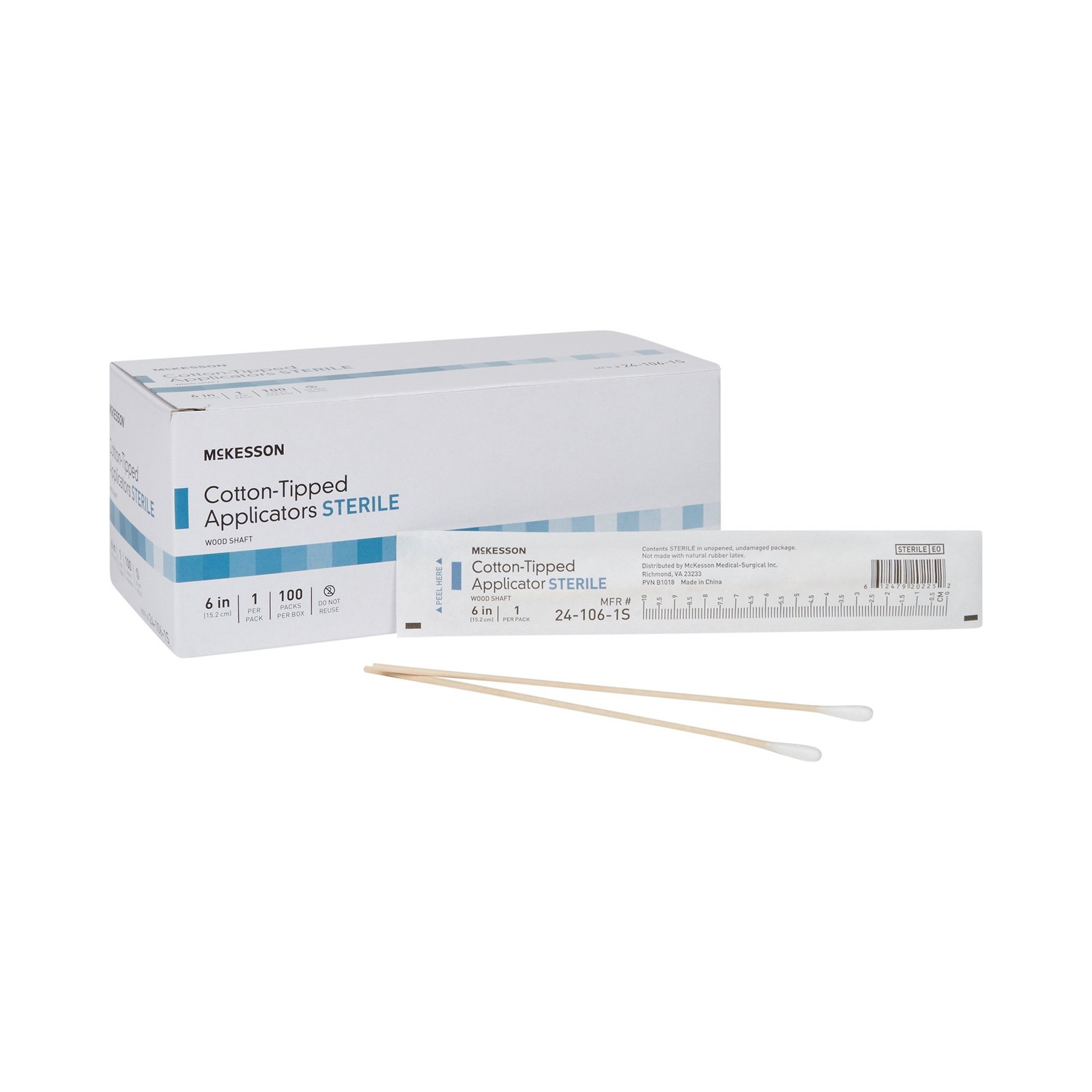 McKesson Swabstick Sterile 6 Inch Length 24-106-1S 400 Pack(s) 1 /Pack