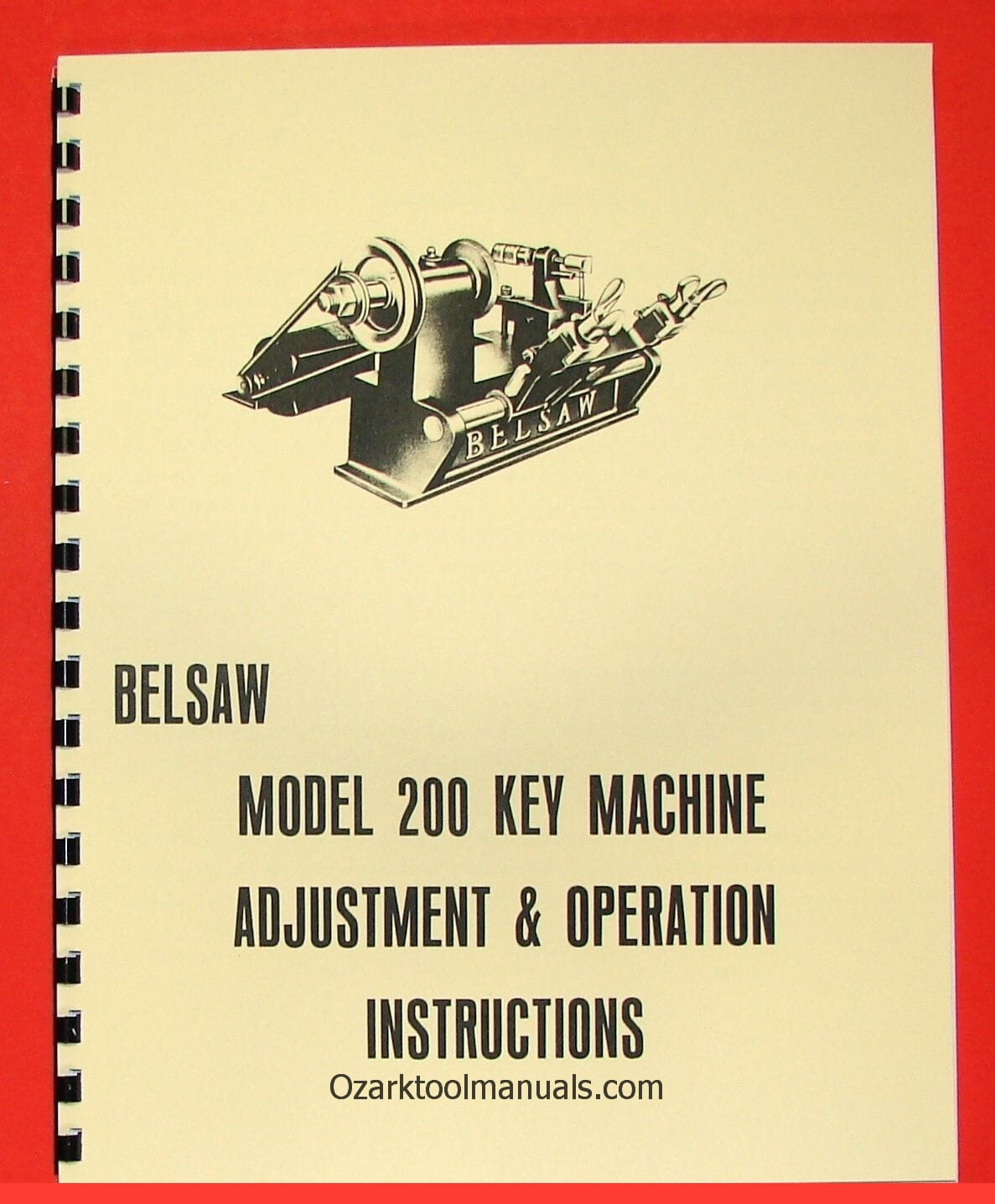 BELSAW 200 Key Maker Machine Owner Setup Instructions & Parts Manual 0851