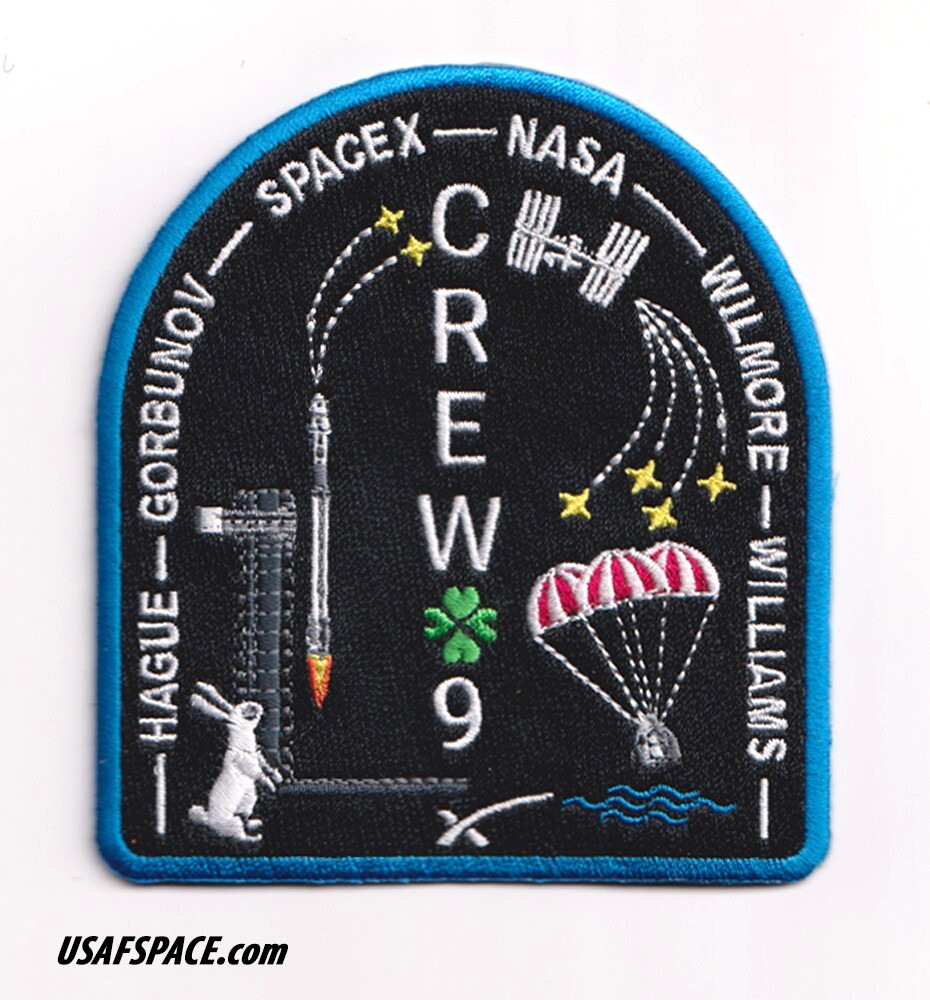 Authentic CREW-9-SPACEX FALCON-9 DRAGON- NASA ISS Mission Employee PATCH