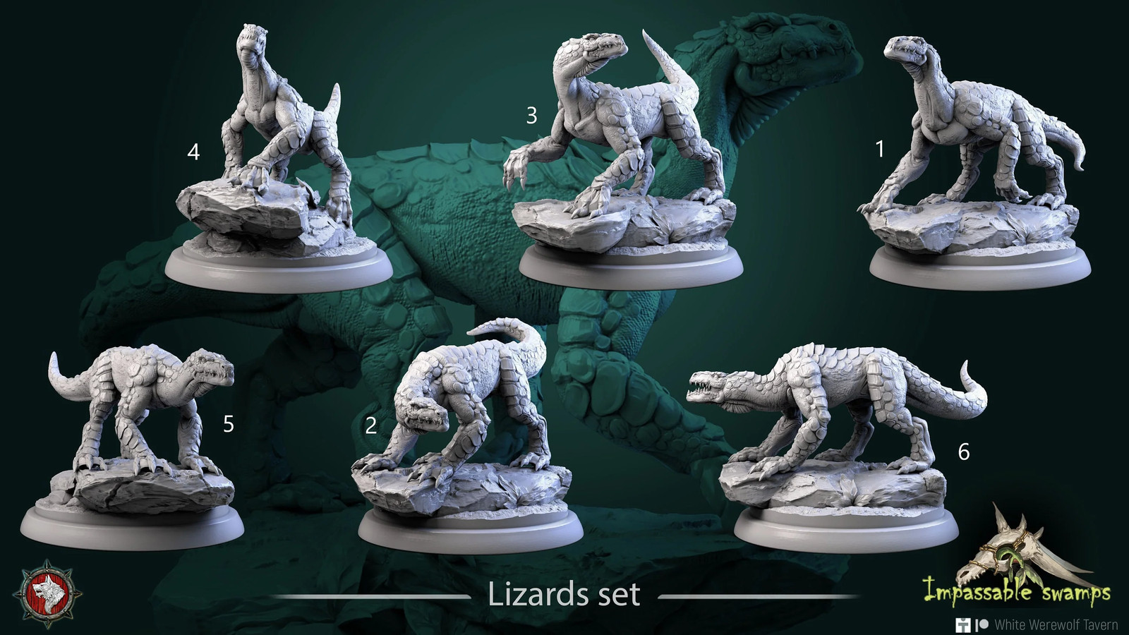 Lizards - Resin Tabletop Miniature