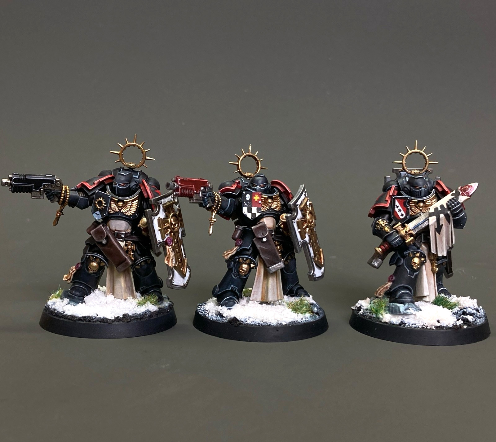 Space Marines Bladeguard Veterans Commission Black Templars Warhammer40k Painted