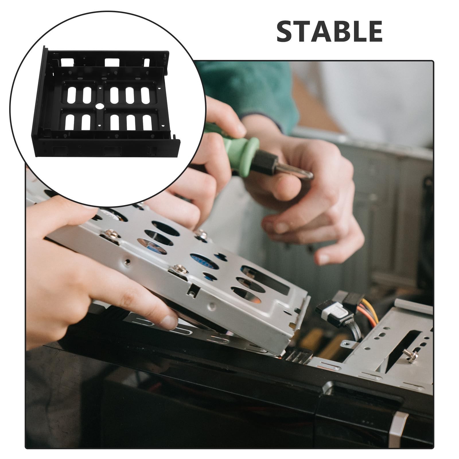 Uonlytech HDD Bracket 3.5 Drive Cage Bay Internal Black
