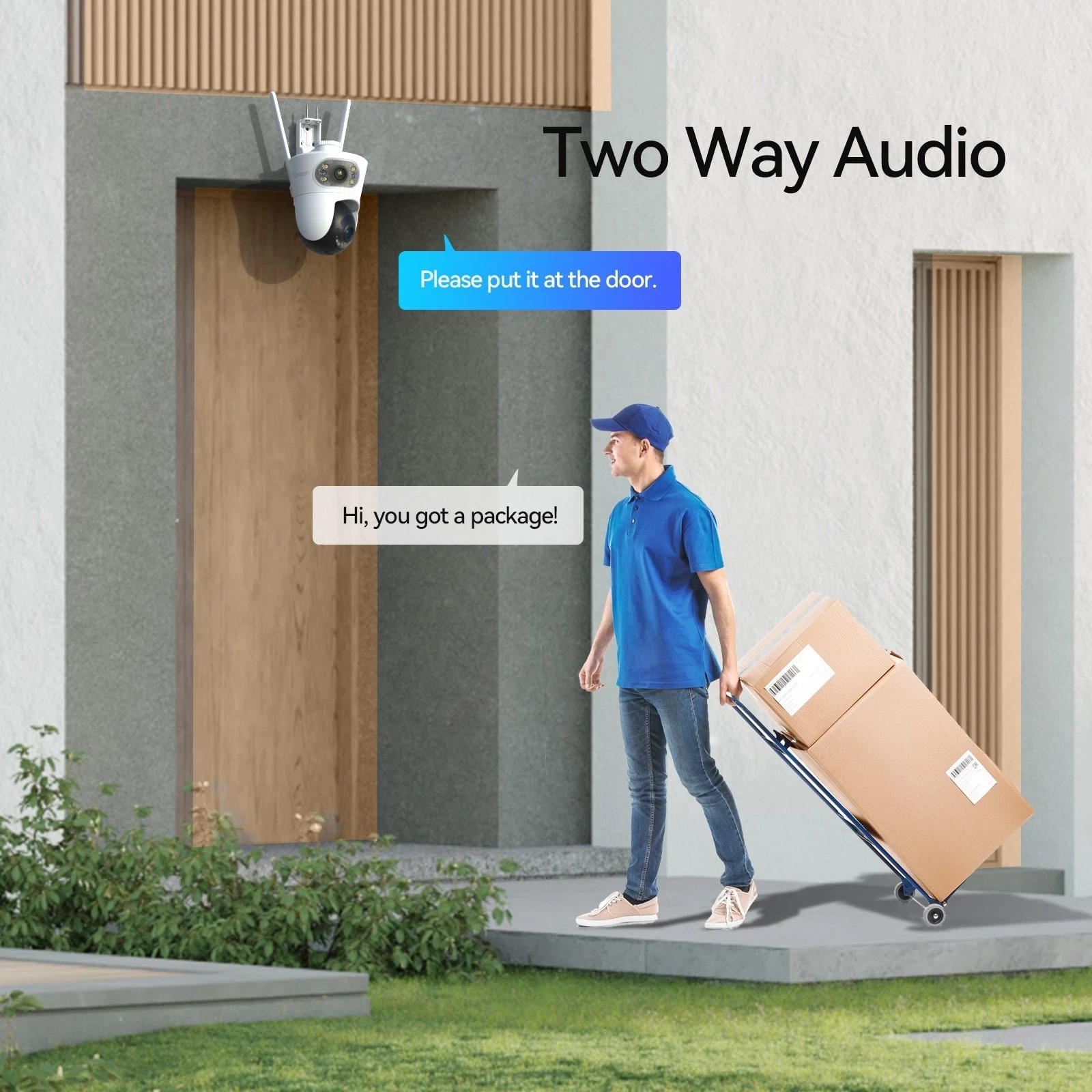 Security Camera Dual Lens Wireless WiFi PTZ for Home Security Auto Tracking