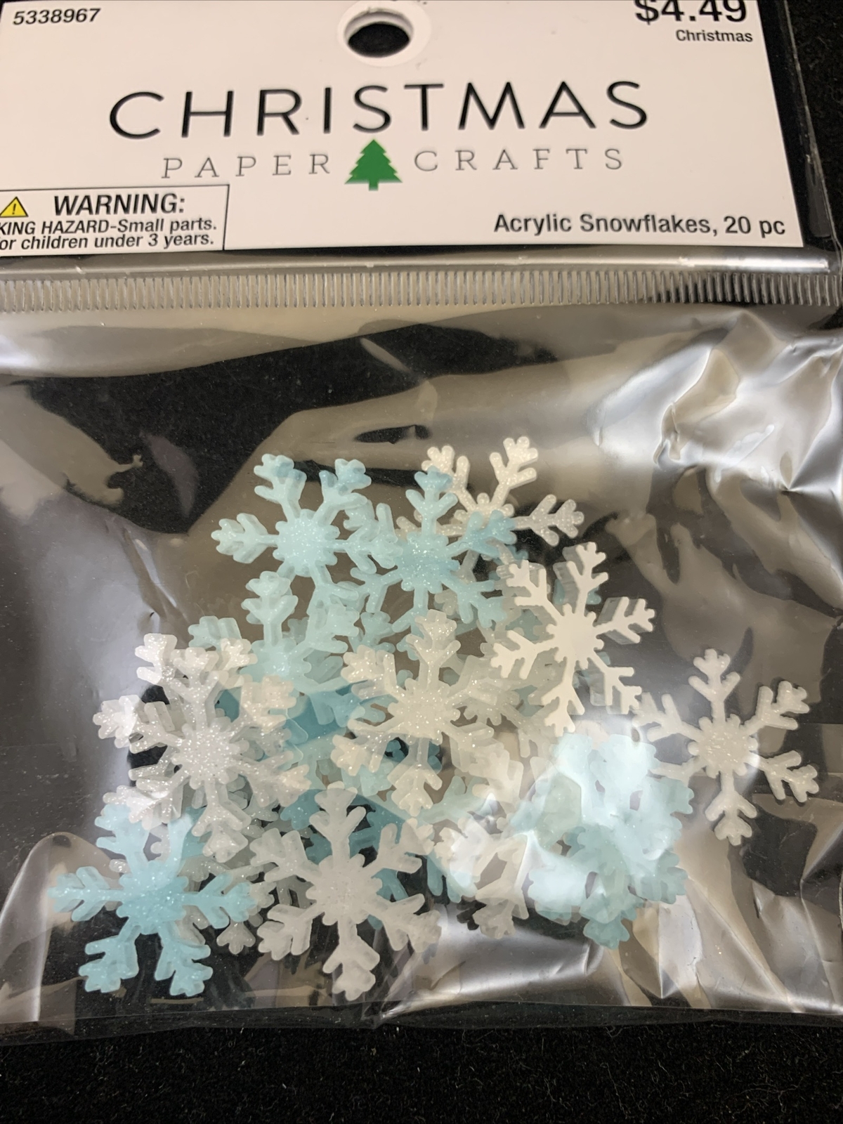 Acrylic Snowflake white and Teal 20 pcs New