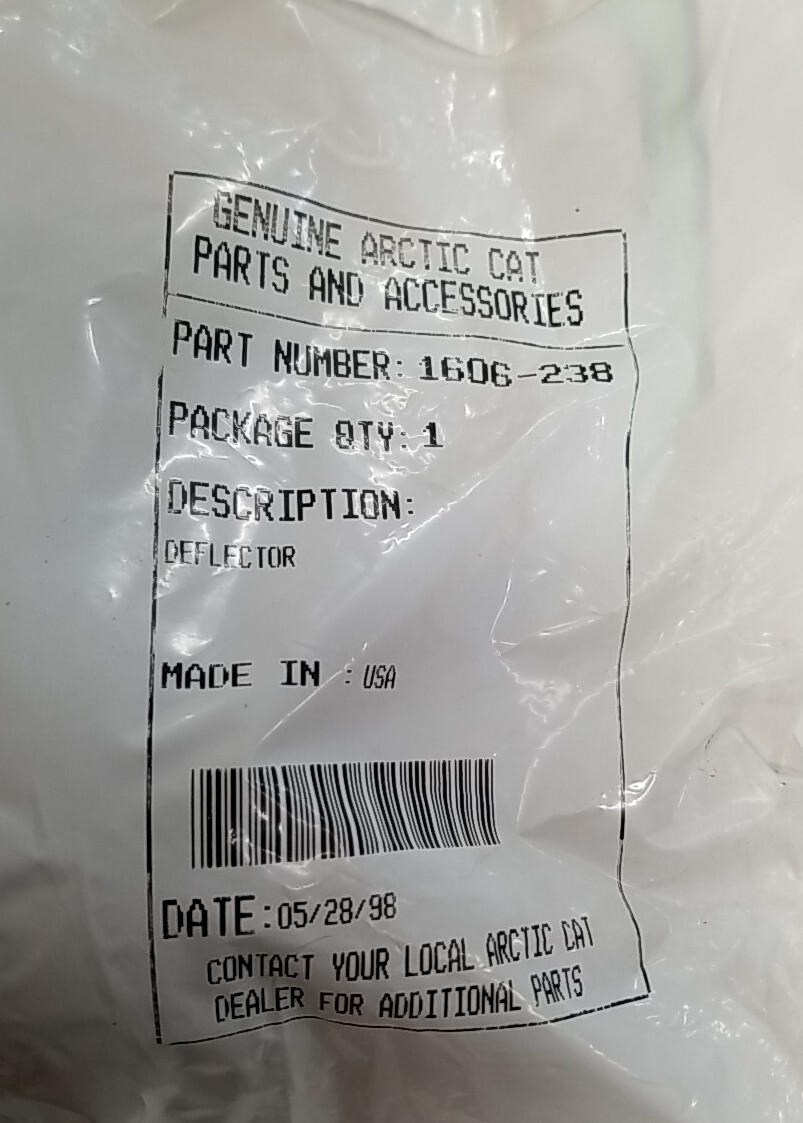 NOS OEM ARCTIC CAT RIGHT HAND WIND DEFLECTOR 1606-238