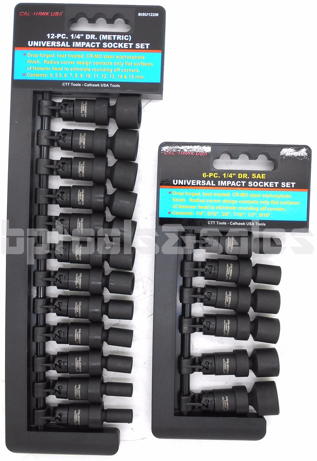 18pc 1/4" DRIVE UNIVERSAL BALL SWIVEL DEEP IMPACT SOCKET SET SAE & METRIC