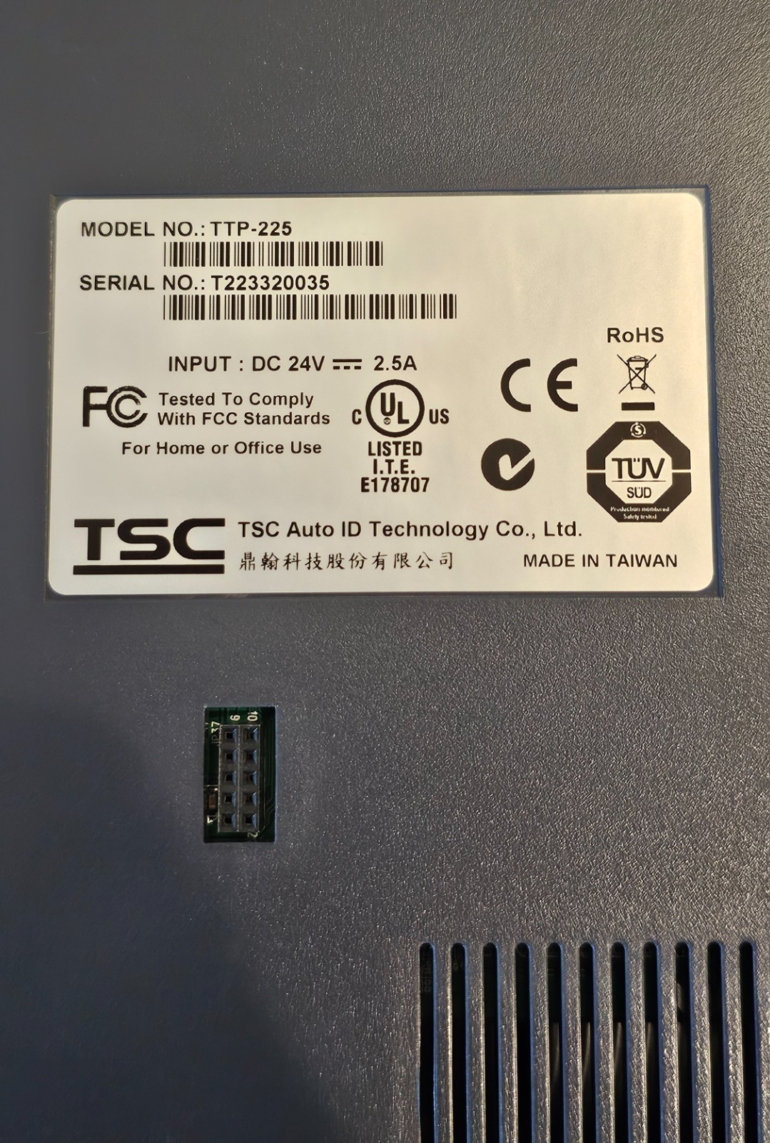 TSC TTP-225 Barcode USB Thermal Label Printer - Complete