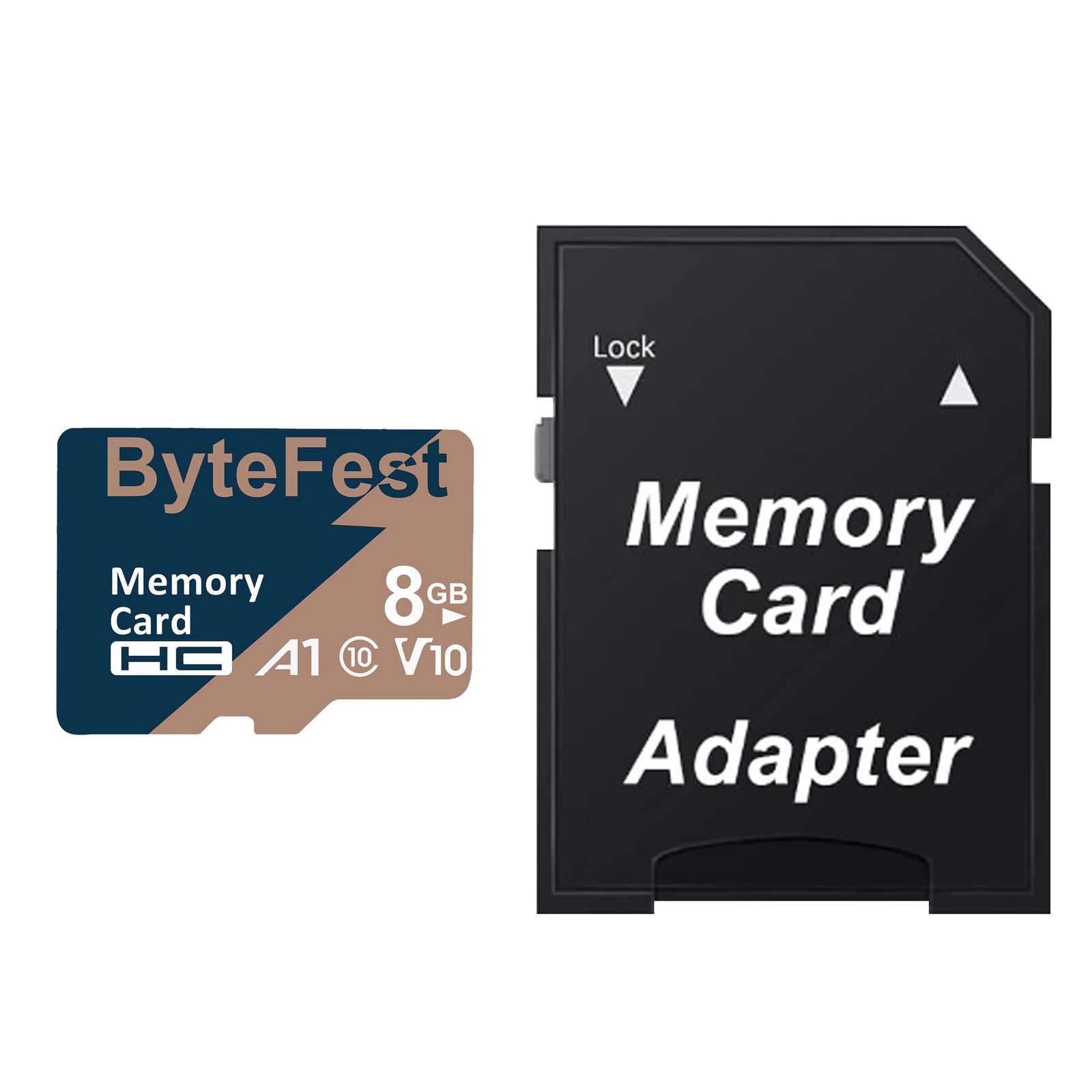 TF Card 8GB with Adapter，Class 10 UHS-I U1 A1 C10 V10 High Speed，FHD Video, F...