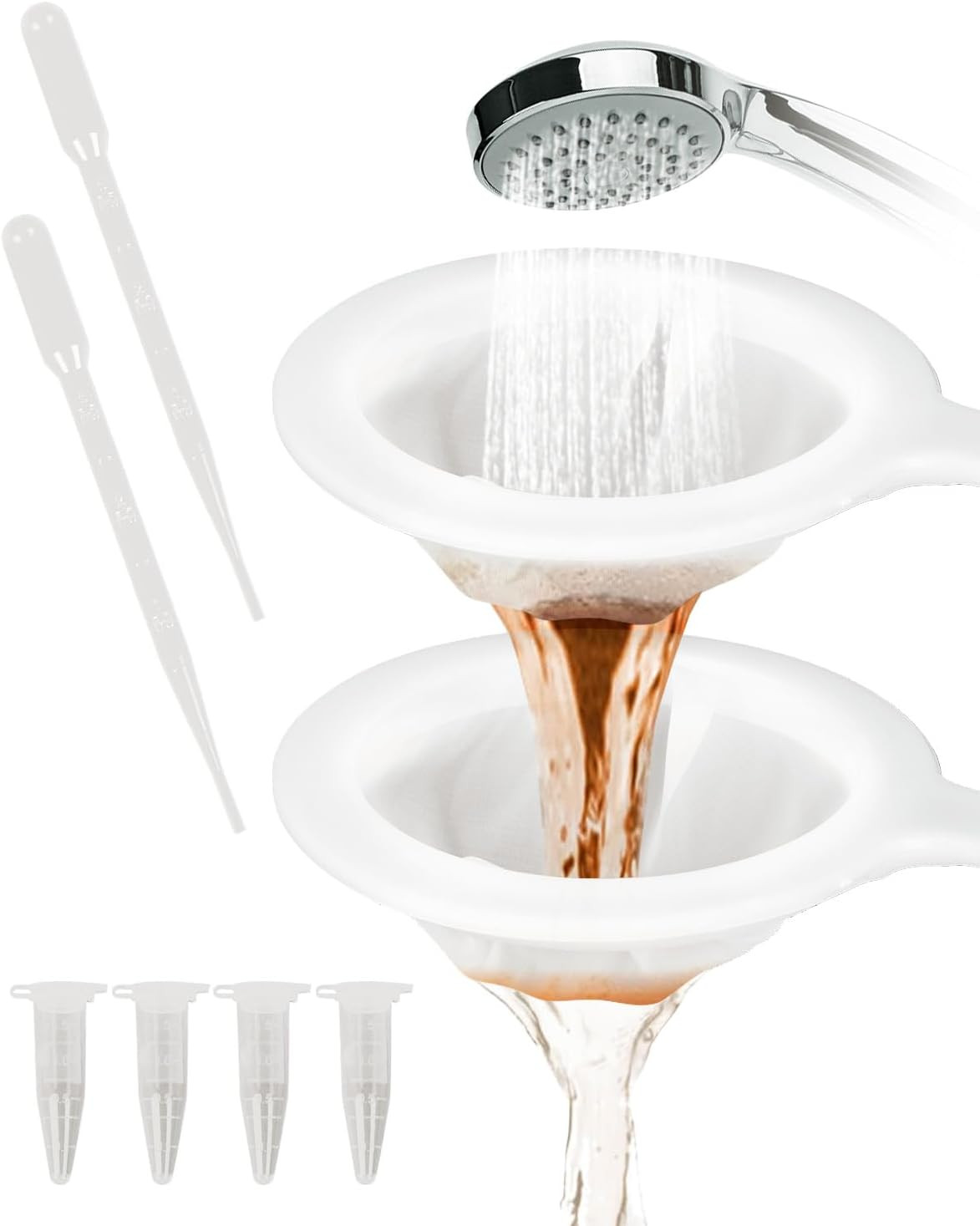 Brine Shrimp Net Kit- 80 & 200 Mesh Sieve for Hatchery, Fine Artemia with 2 Pipe