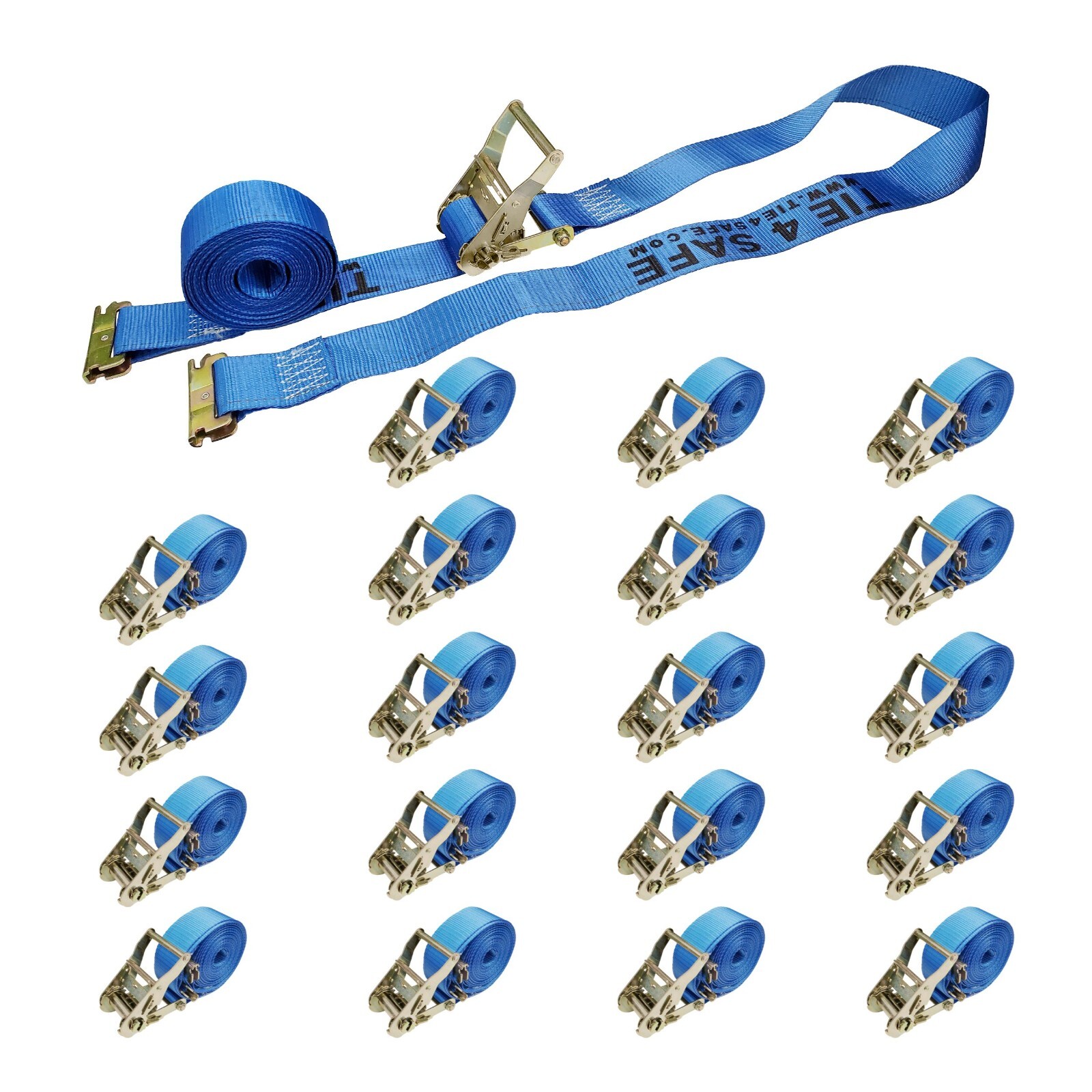 20 Pack 2" x 20' E-Track Ratchet Tie Down Strap Truck Trailer Enclosed Cargo Van