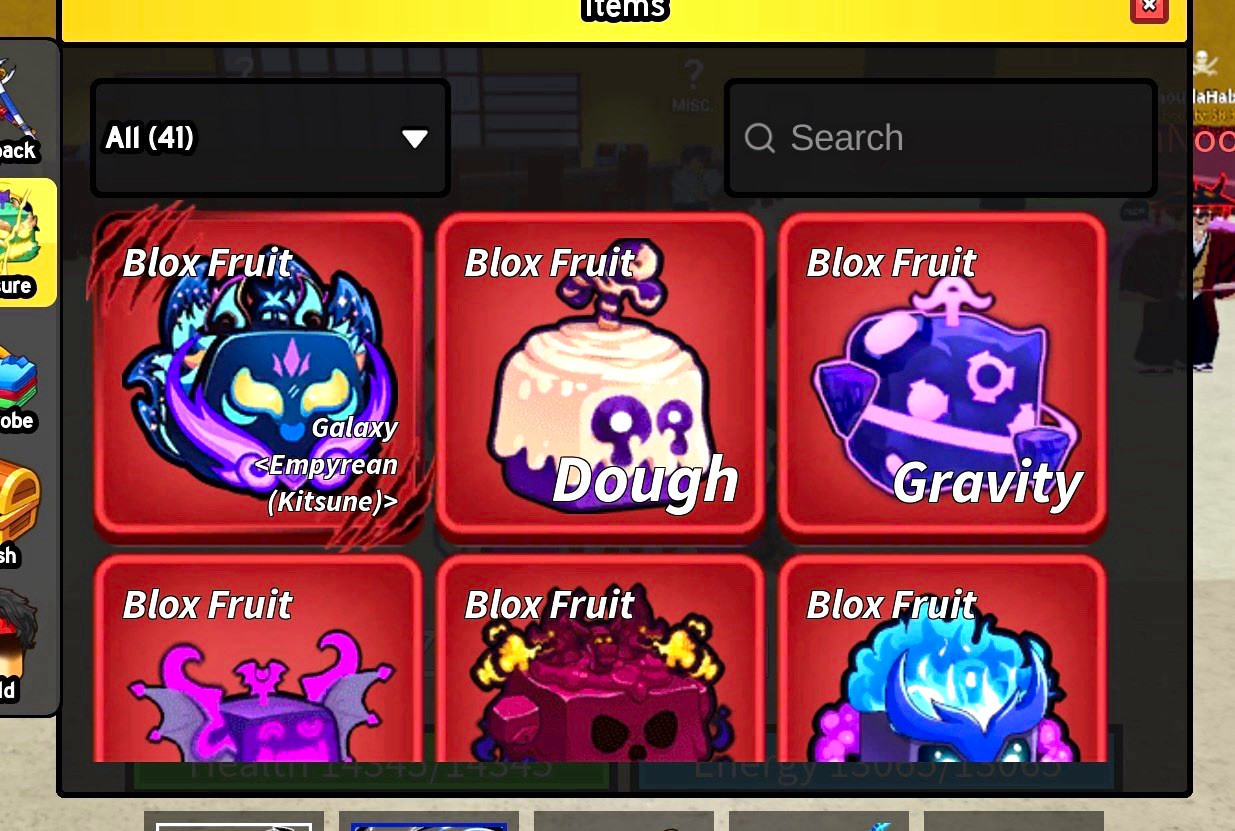 Blox Fruit Game Item/Asset Dough & Gravity, Generation Galaxy  Empyrean Kitsune