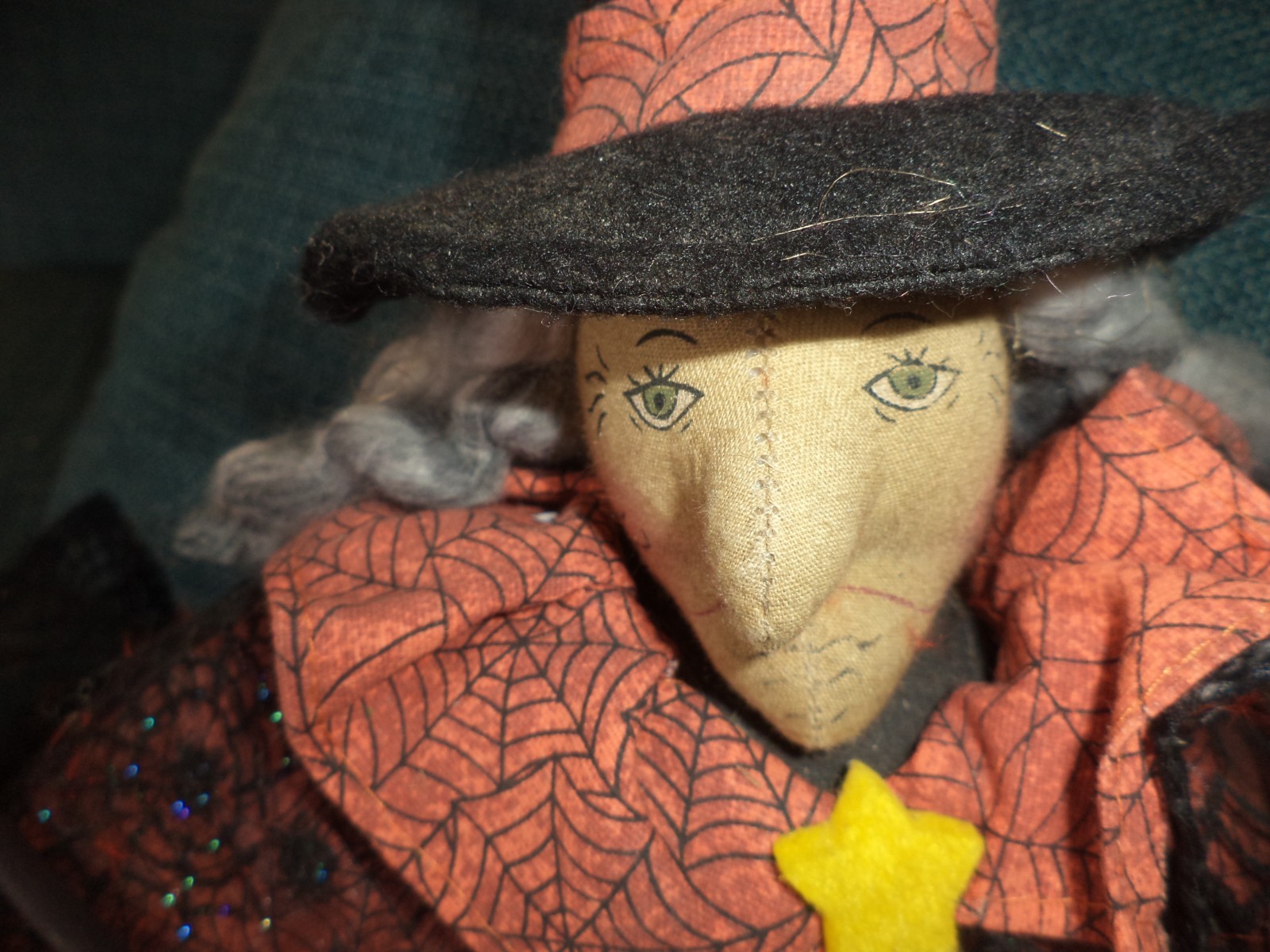 Halloween Witch Stuffed Fabric 21 Inches Scary