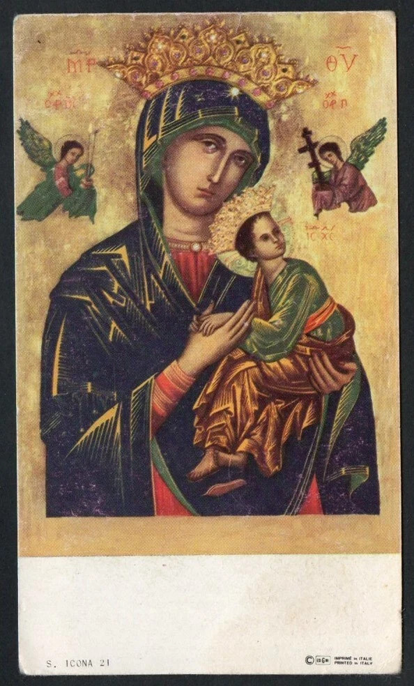 Holy card de la Virgin del P. Socorro santino image pieuses estampa