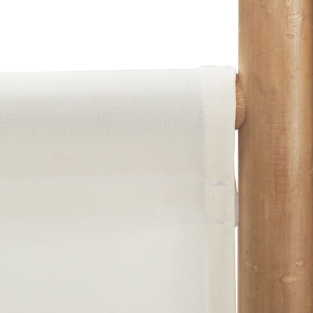Folding 4-Panel Room Divider 63" Bamboo and Canvas