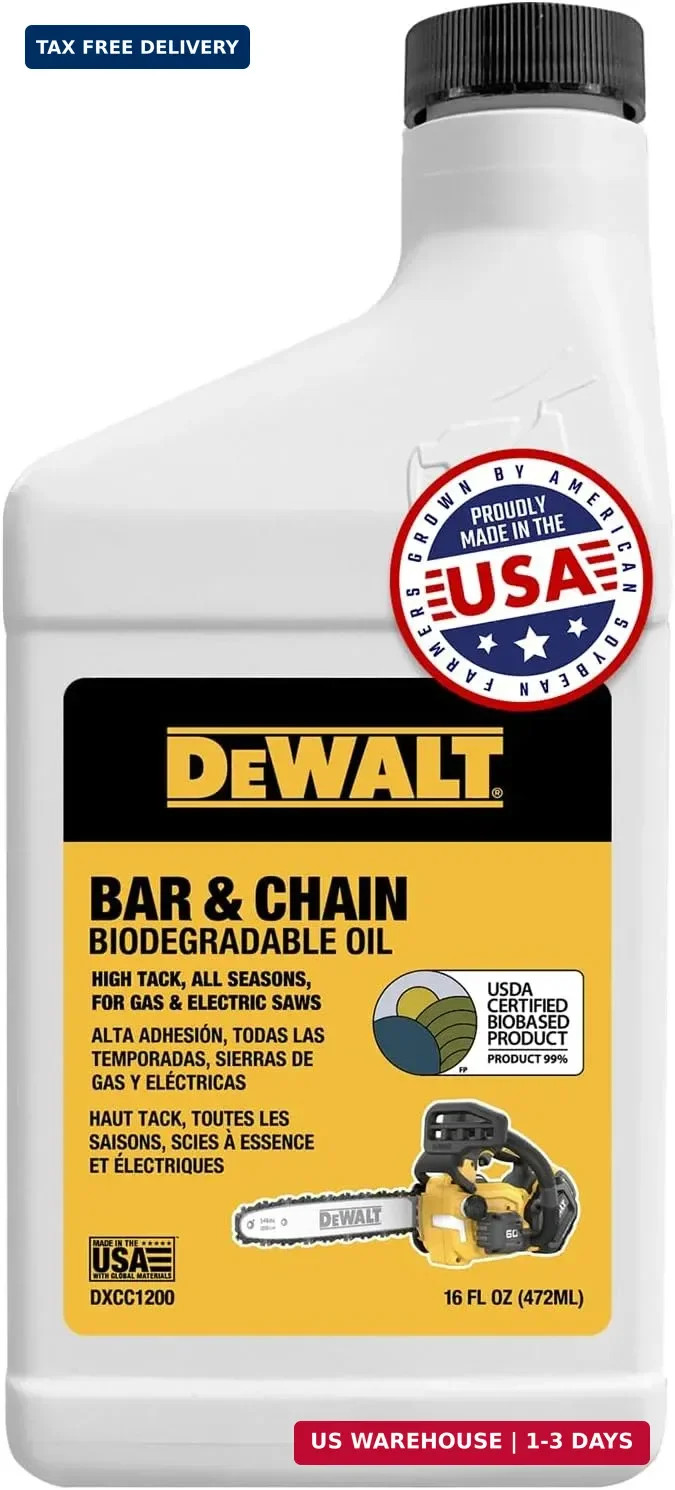 DEWALT - Biodegradable Bar & Chain Oil - Green, Eco-Friendly, Non-Toxic Professi