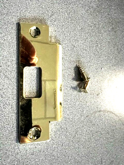 ASA LOCK STRIKE US3 4 7/8" POLISHED BRASS W/ SCREWS 4 CYL & TUBULAR LOCKS