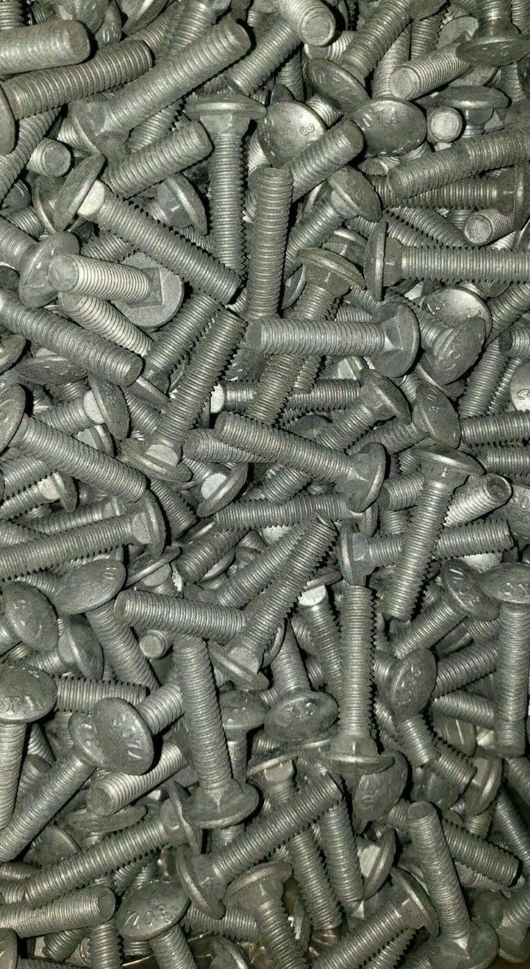 1/2-13 X 6 Galavnized Carriage Bolt Assembly With Nuts, Flats & Locks 120 Pieces