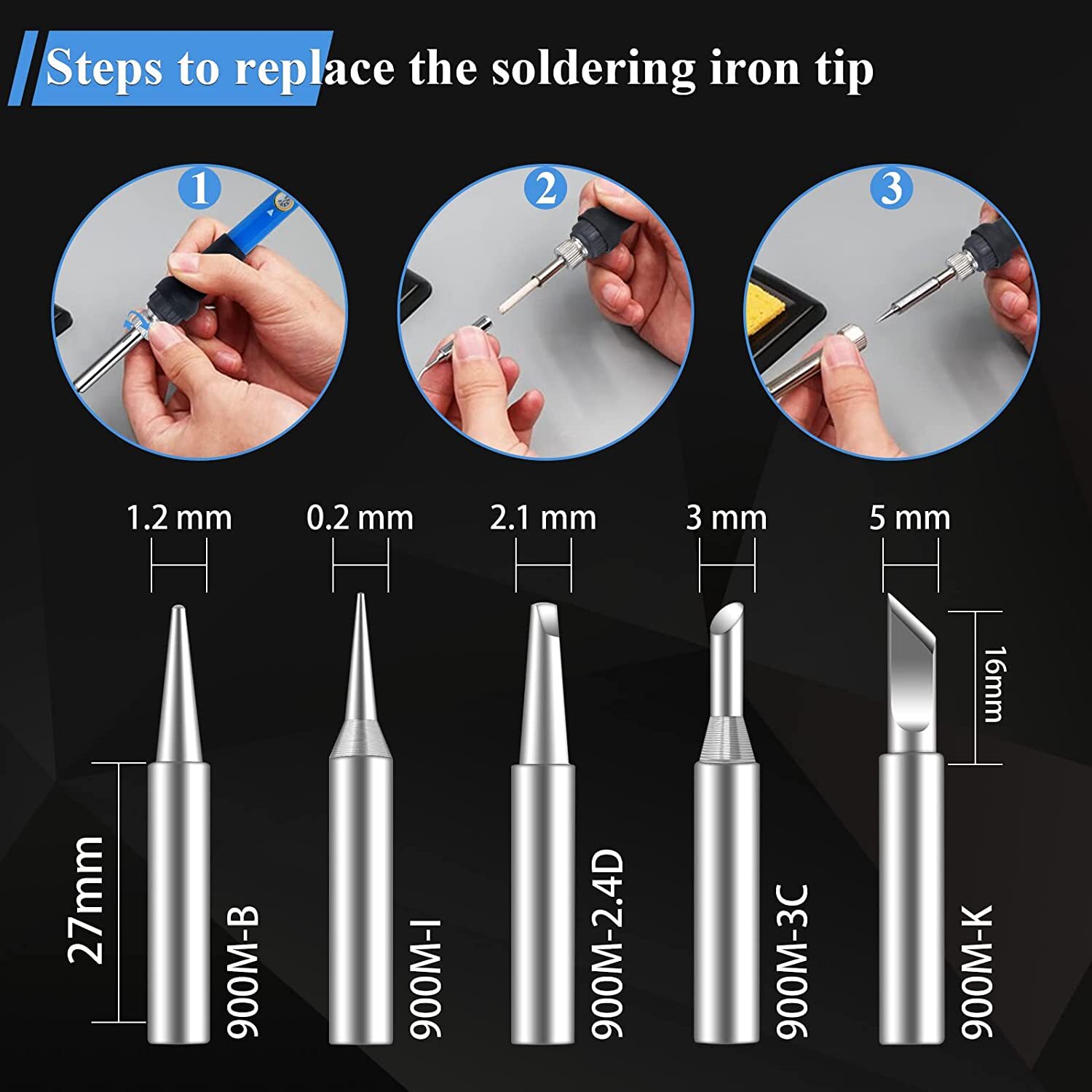 Electric Soldering Iron Kit 60W Adjustable Temperature Welding Tools Solder Gun
