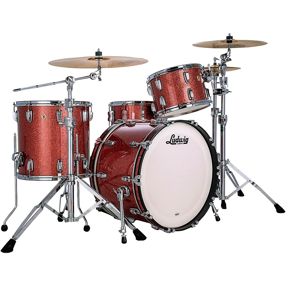 Ludwig Classic Maple 3-Piece Fab Shell Pack W/22" Bass Drum Hybrid Copper Sprkle