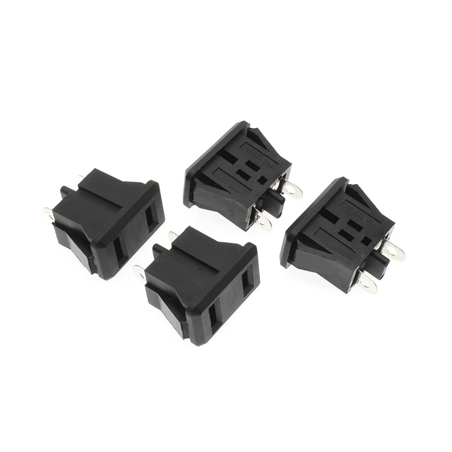 4Pcs US Socket American Type Industrial Plug 2 Pins Power Socket AC 125V 15A ...