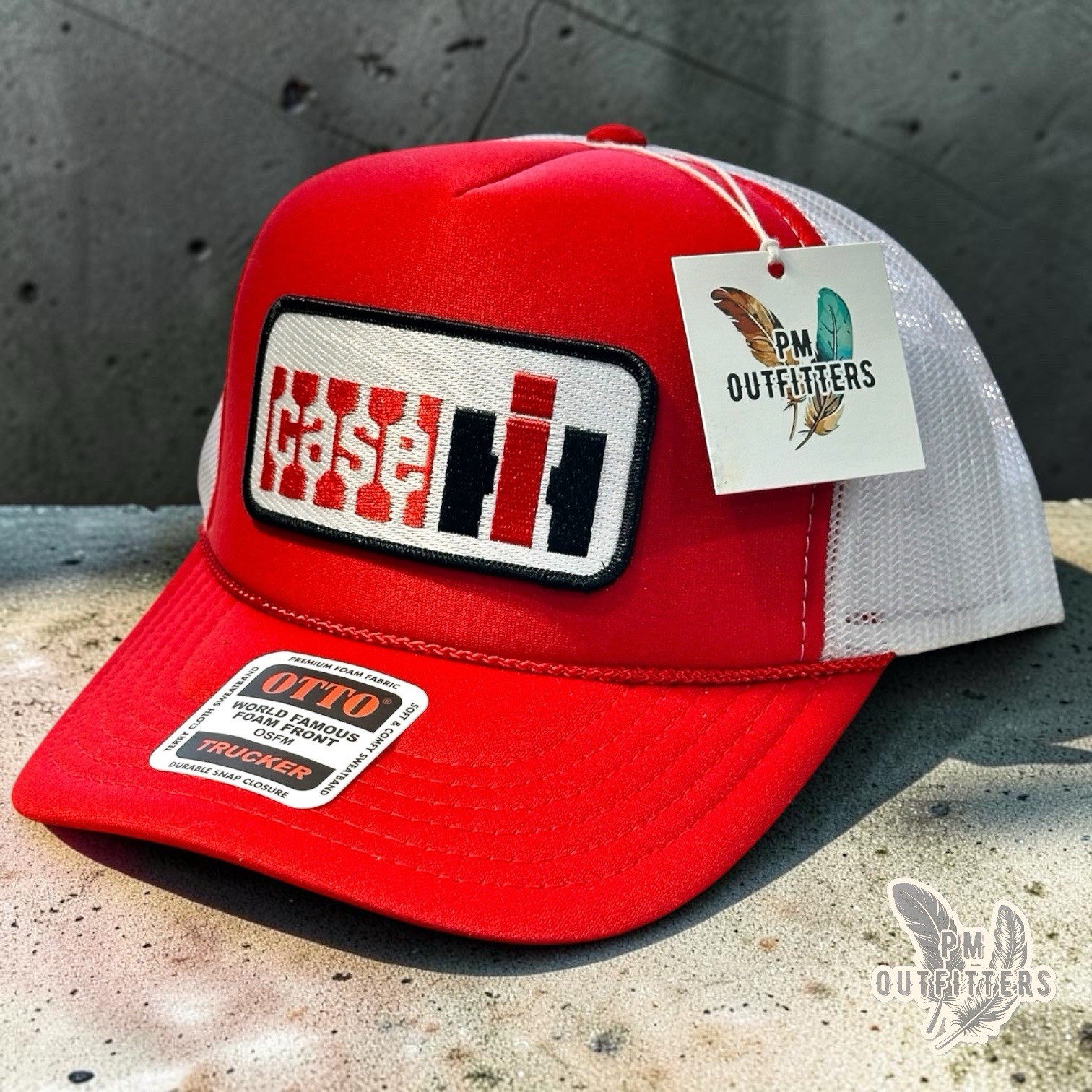 Case IH Farm Equipment Retro Patch Hat Otto Foam Front Rope Trucker Red White